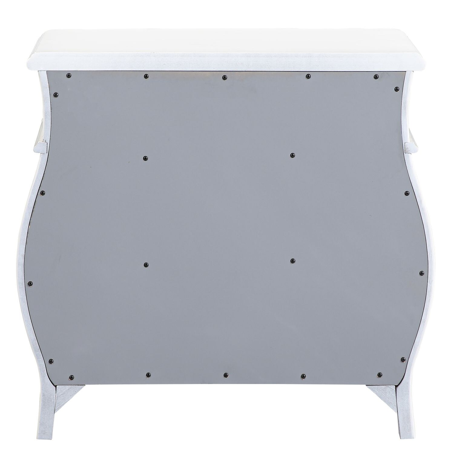 Opulence Pearl White 3-Drawer Nightstand with Intricate Carvings