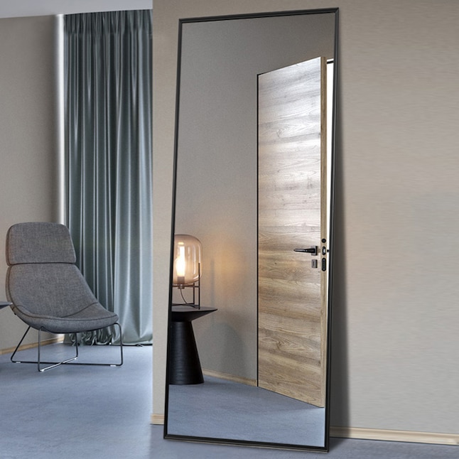 Black Framed Full Length Floor Mirror, Large Standing Mirror Black Frame