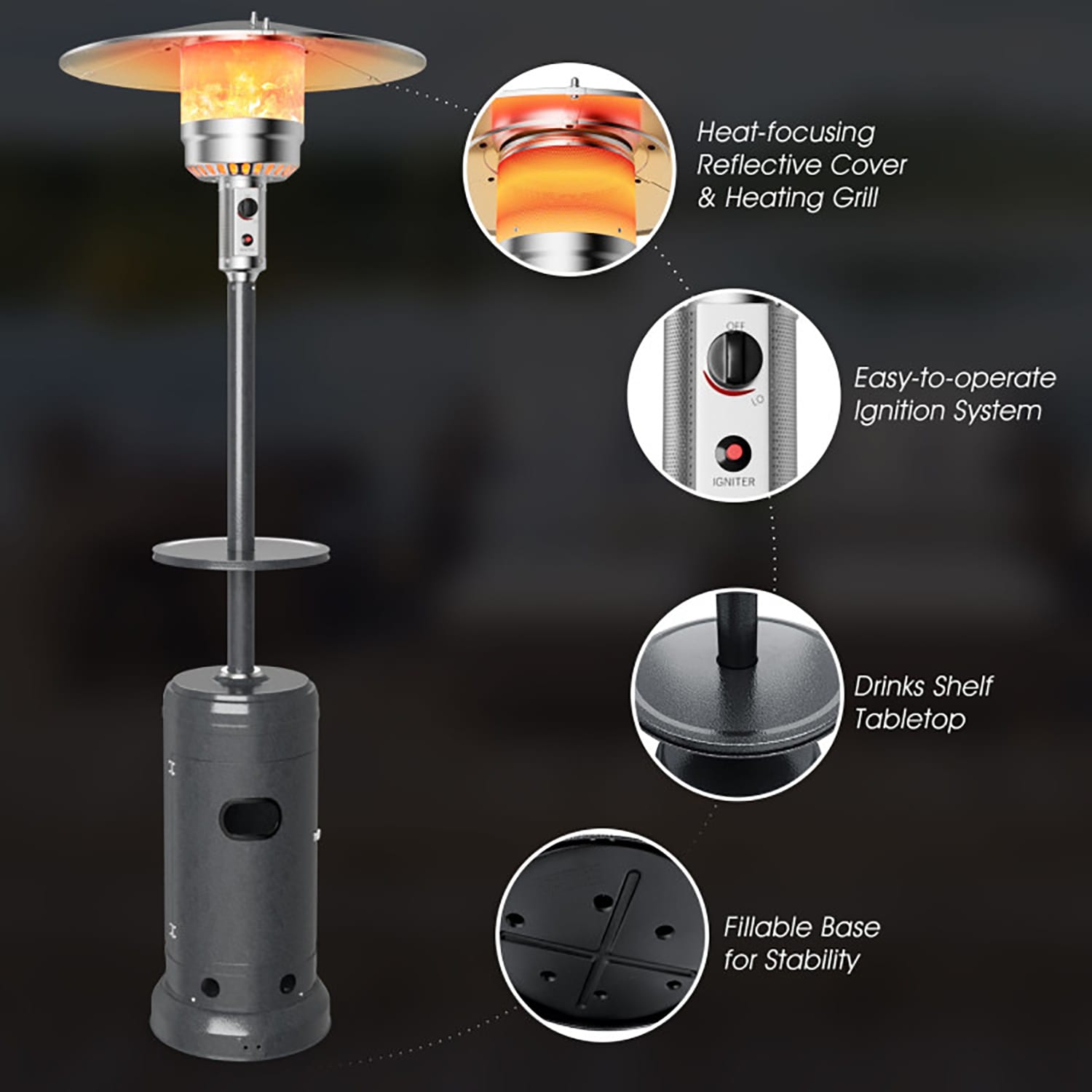 GZMR GZ-A01HW8GR Outdoor-Gas-Patio-Heaters - View #2