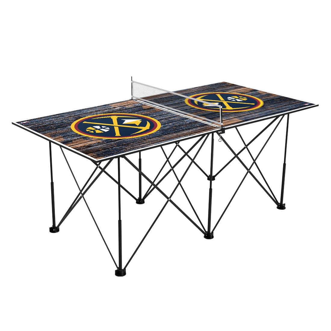 Victory Tailgate 9522810 Denver Nuggets Pop Up Table Tennis 6ft Weathered Design