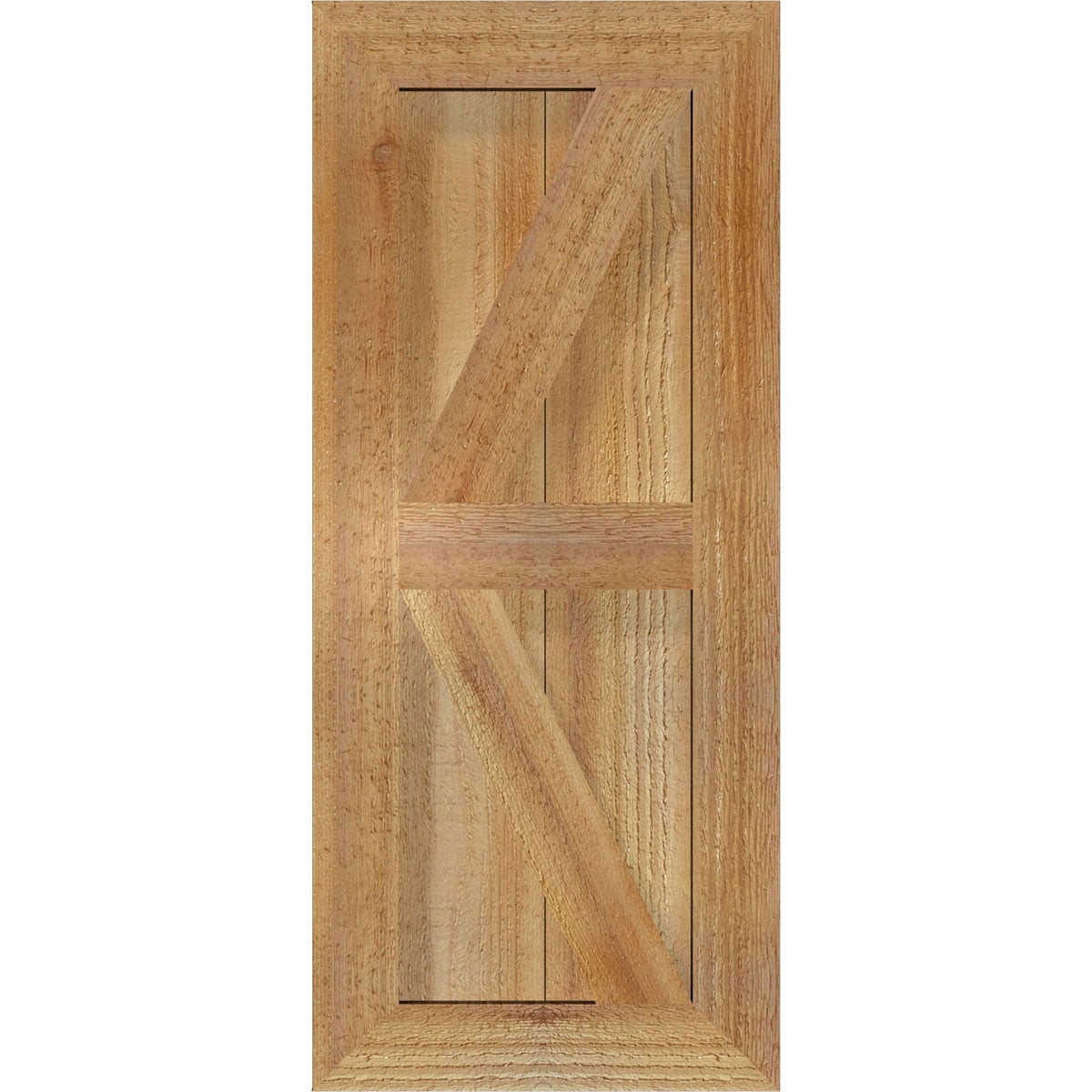 Ekena Millwork RBF06Z11X025RWR 10.75-in W x 25-in H Unfinished Paintable/Stainable Board and batten Framed with z-bar Wood Exterior Shutters ( 2 -Pack )
