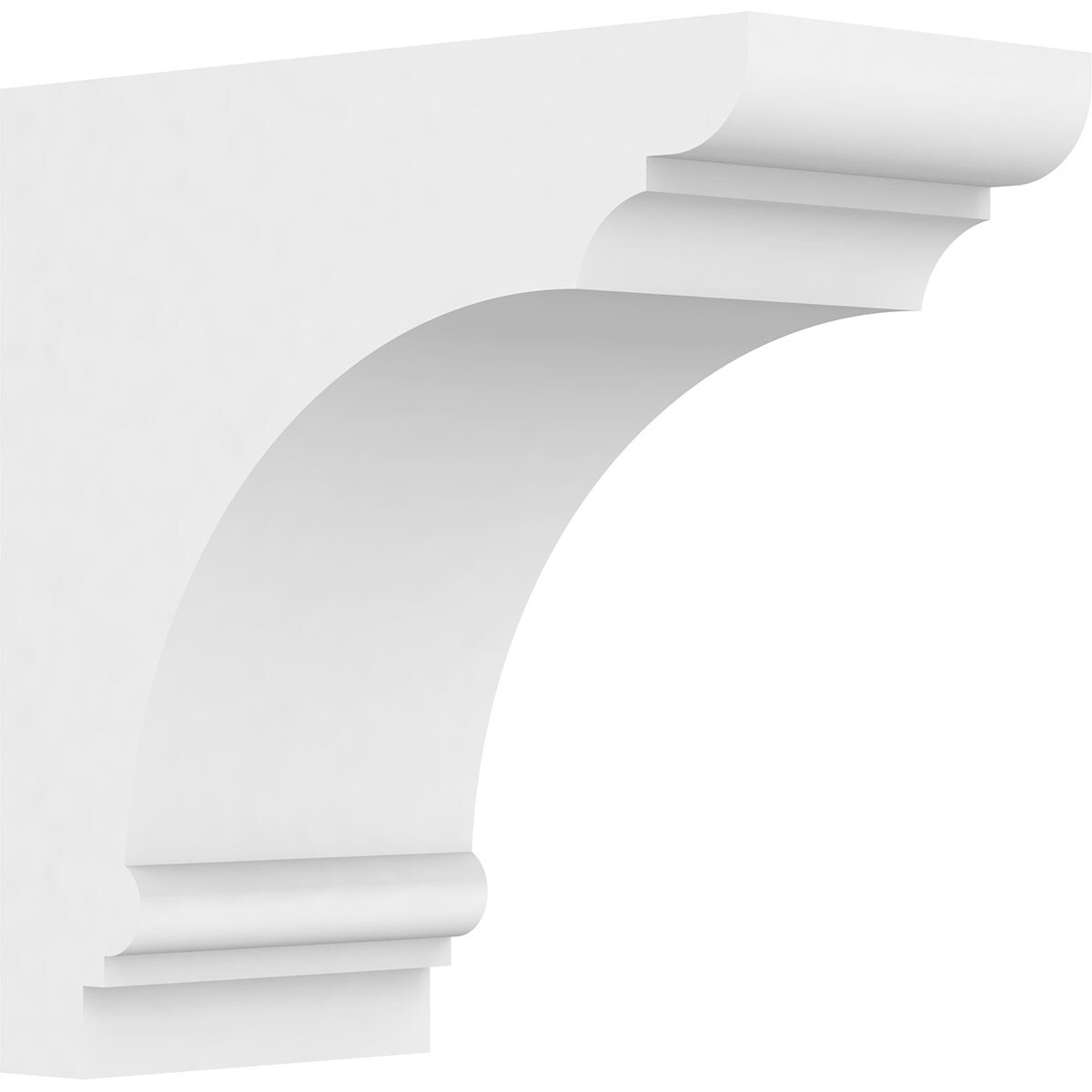 Ekena Millwork BKTP04X07X07HUG Standard HughesGrade 3-1/2-in x 7-in x 7-in Off-white PVC Standard bracket