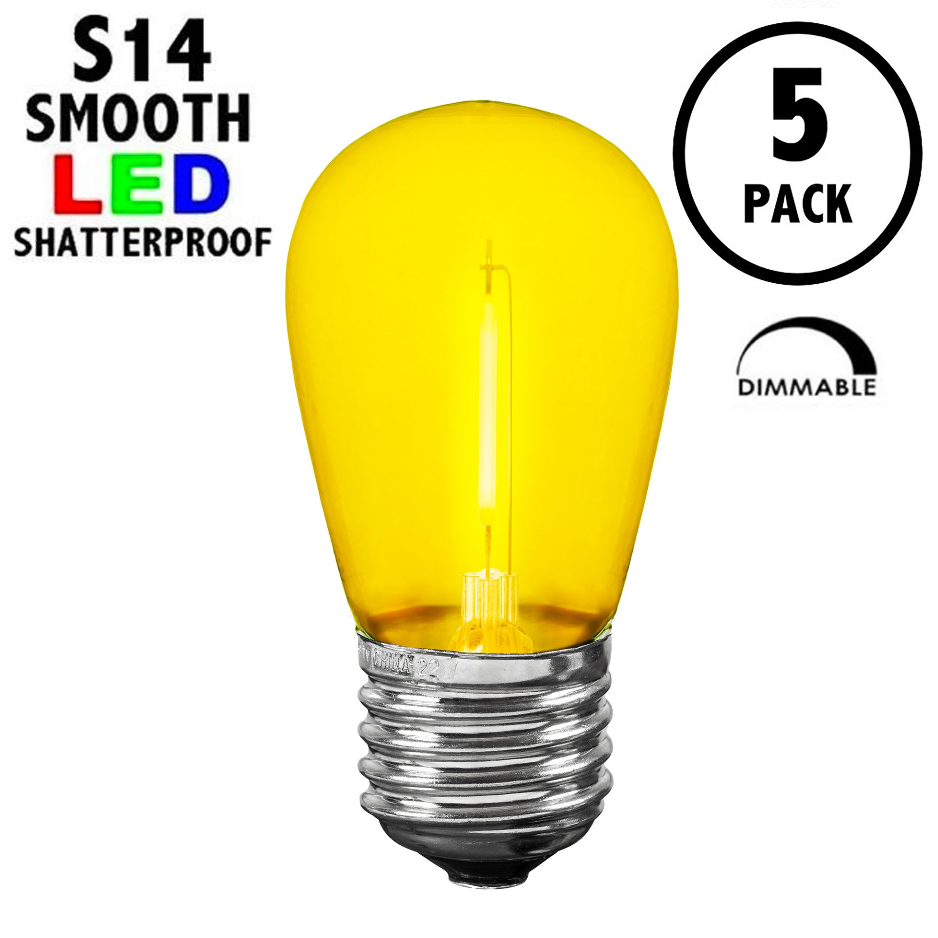 Novelty Lights 5PK-LED-S14-FB1W-YE Patio-String-Lights - View #3