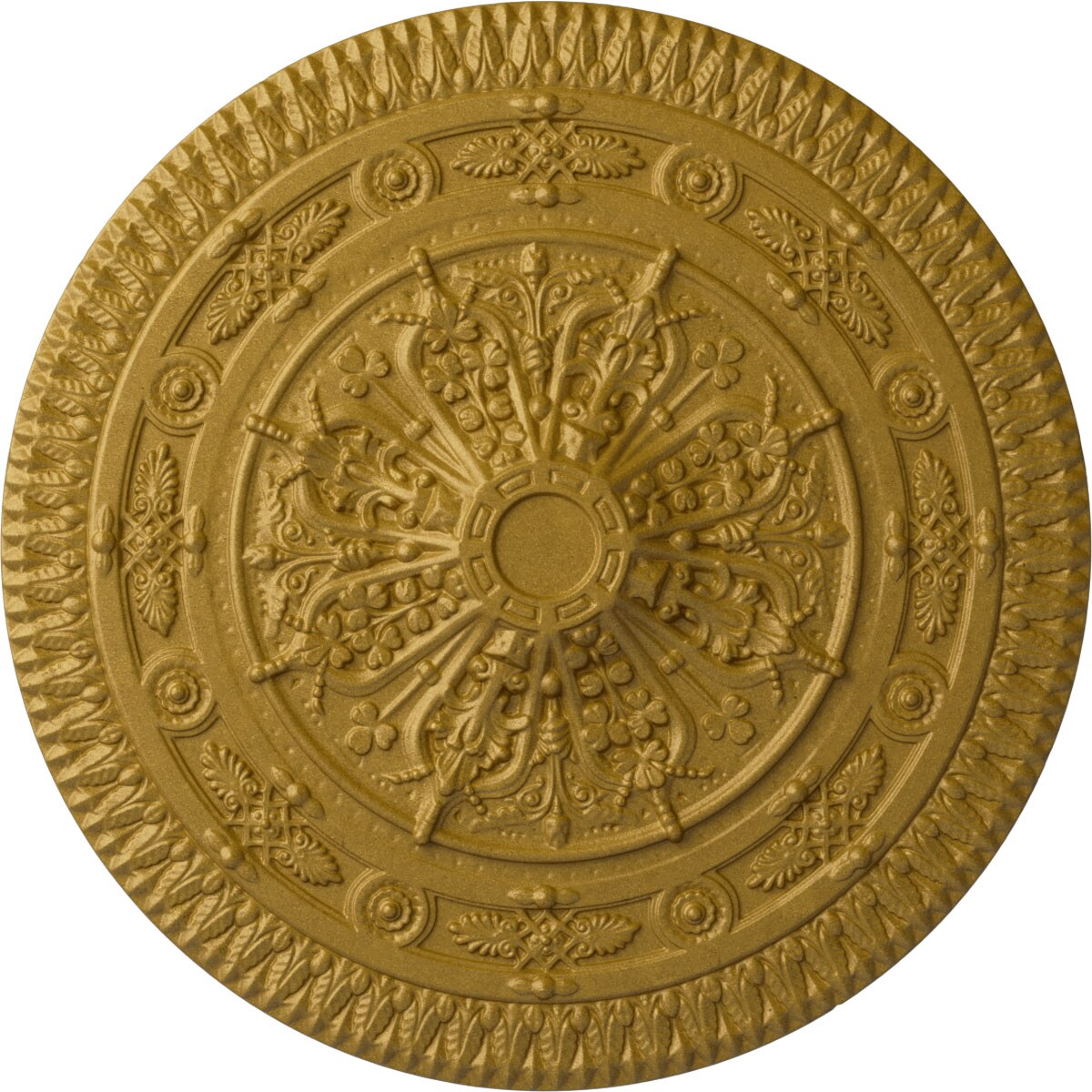 Ekena Millwork CM37NAPGS Naple 37.5-in W x 37.5-in L Painted Pharaohs Gold Polyurethane Whole Ceiling Medallion
