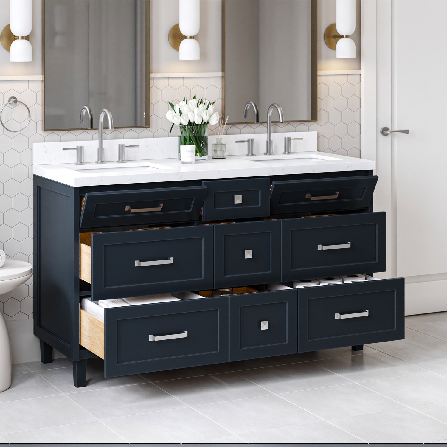 ARIEL B60DCQRVOMNB Bath-Vanity-Combo - View #3