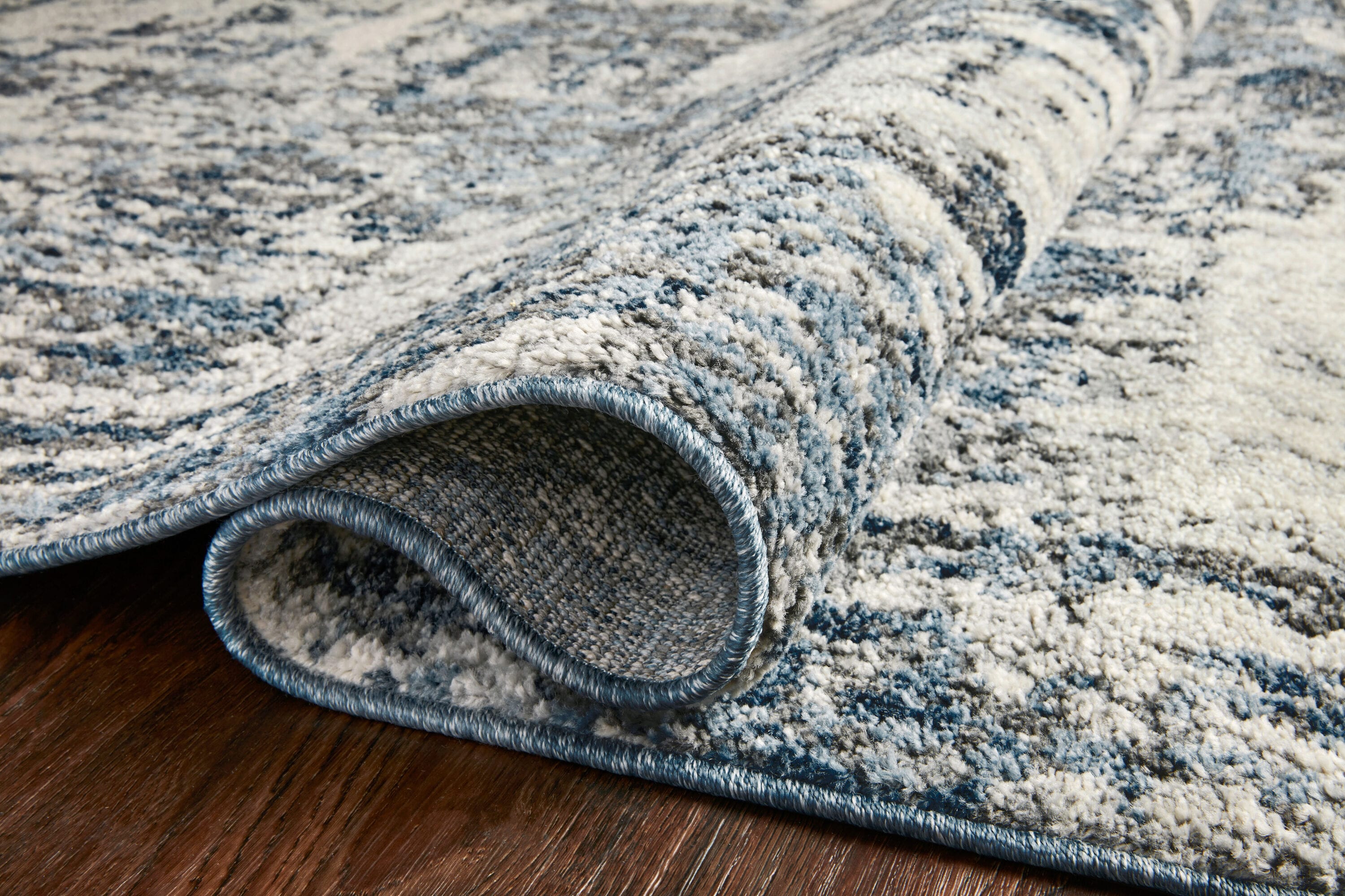 Austen Abstract Natural Ocean Wool-Blend Runner Rug 2'-4" x 8'-0"