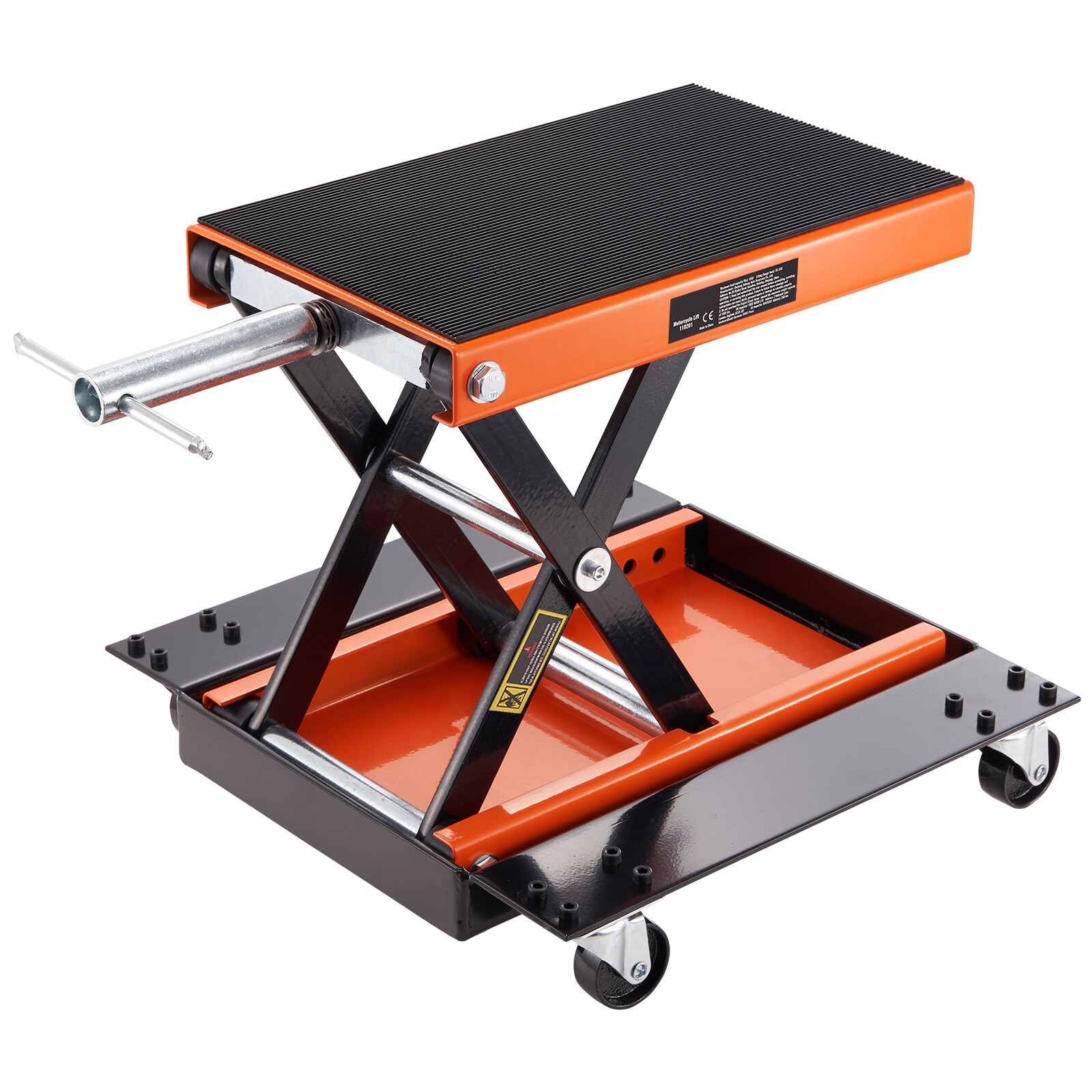 SVOPES SVOPESMTCSJJC03037V0 Bike Elevator 1100 LBS Quad Scissor Lift Jack with Dolly and Handle 370.8 x 228.6 x 119.4 mm for Various Bikes