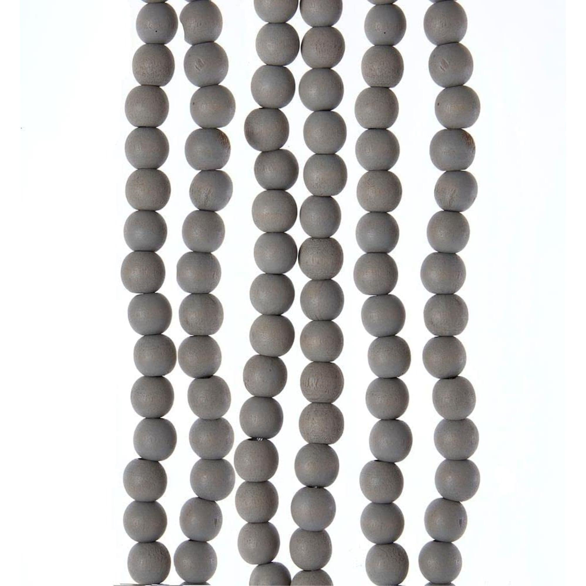 Kurt S. Adler - Wooden Round Beaded Garland - Distressed Gray - 9ft