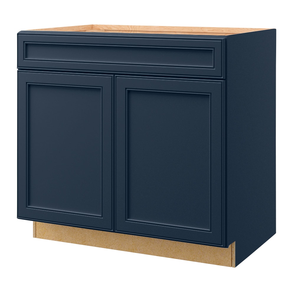 allen + roth 25350SH Southam 36-in W x 34.5-in H x 24-in D Navy Sink Sink base Fully assembled Cabinet (Recessed Panel Square)