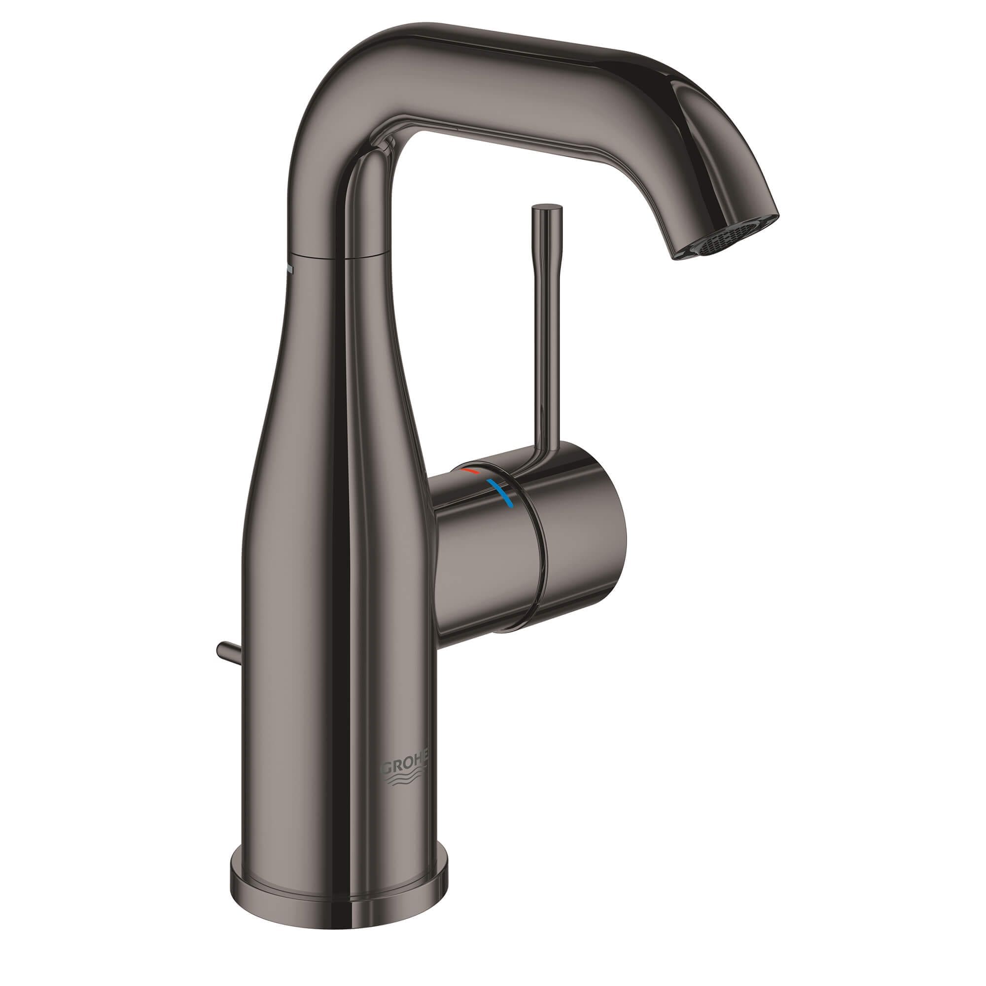 Aan boord voor logo GROHE Essence New Hard Graphite 1-handle Single Hole WaterSense Mid-arc  Bathroom Sink Faucet with Drain in the Bathroom Sink Faucets department at  Lowes.com