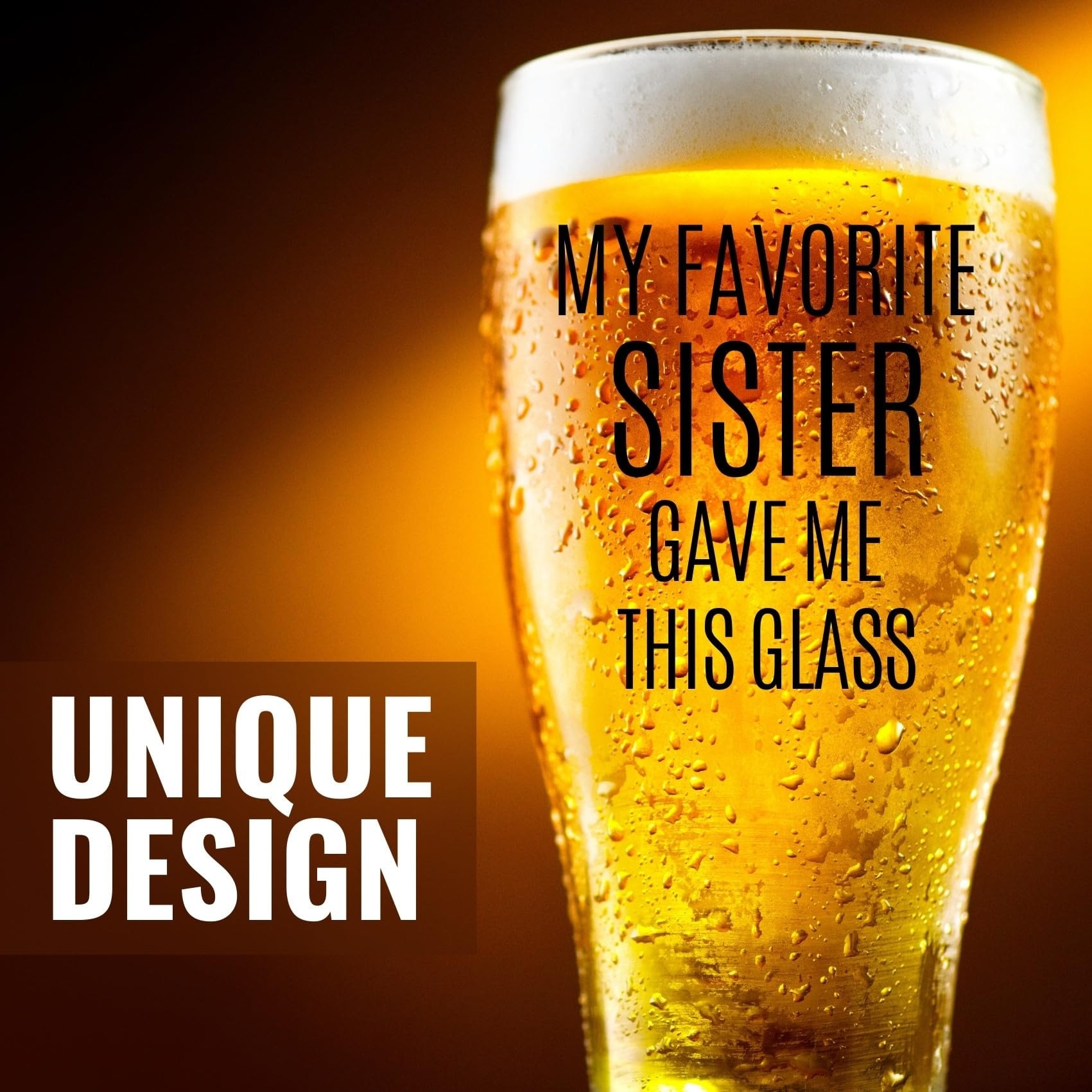 Aoibox  Funny Brother Beer Glass Gift with Greeting Card and Gift Box for Birthday or Holiday