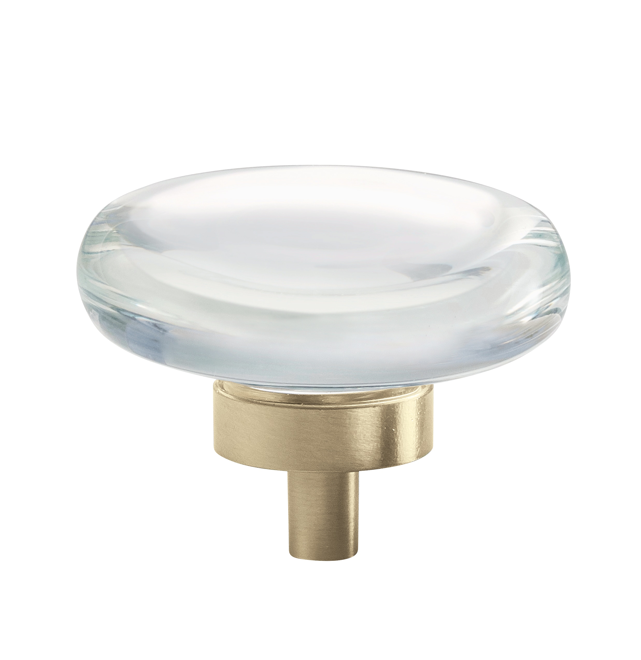 Amerock BP36652CBBZ Glacio 1-3/4-in Clear/Golden Champagne Round Contemporary Cabinet Knob