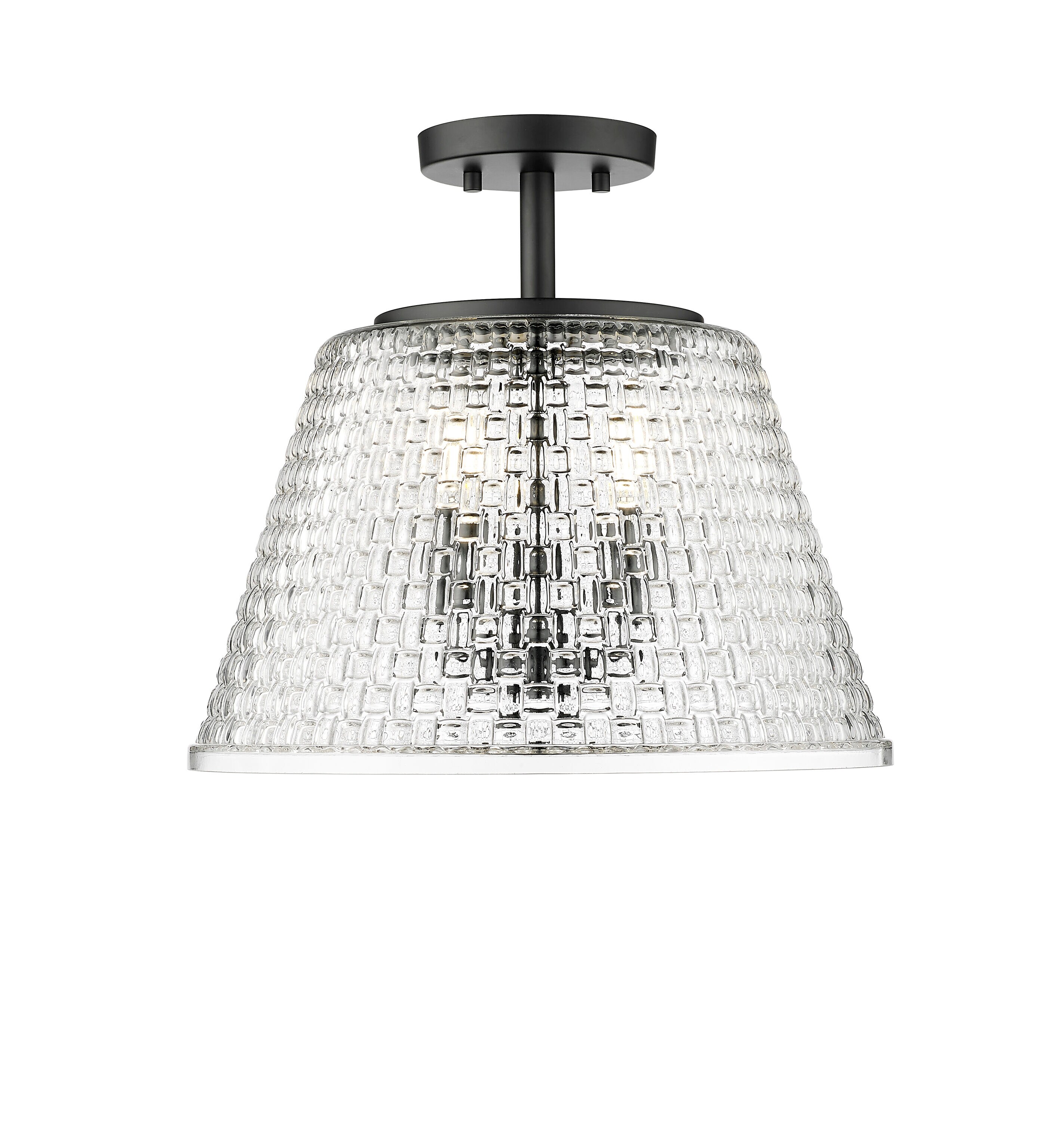 Millennium Lighting 22100-MB Saben 3 -Light 15-in Matte Black Semi Flush Mount Light