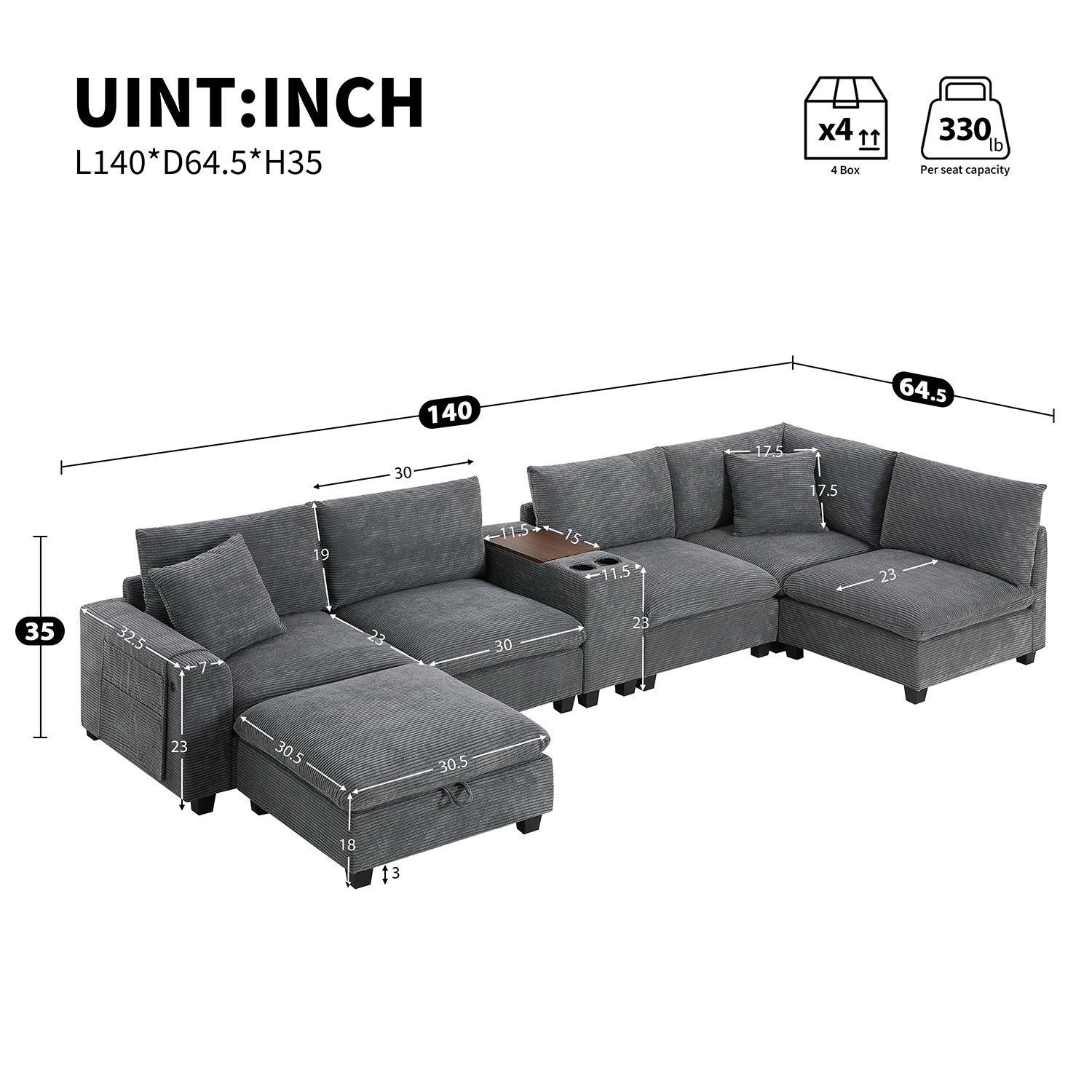GZMR GZ-HH4S006 Sofas-Loveseats - View #4
