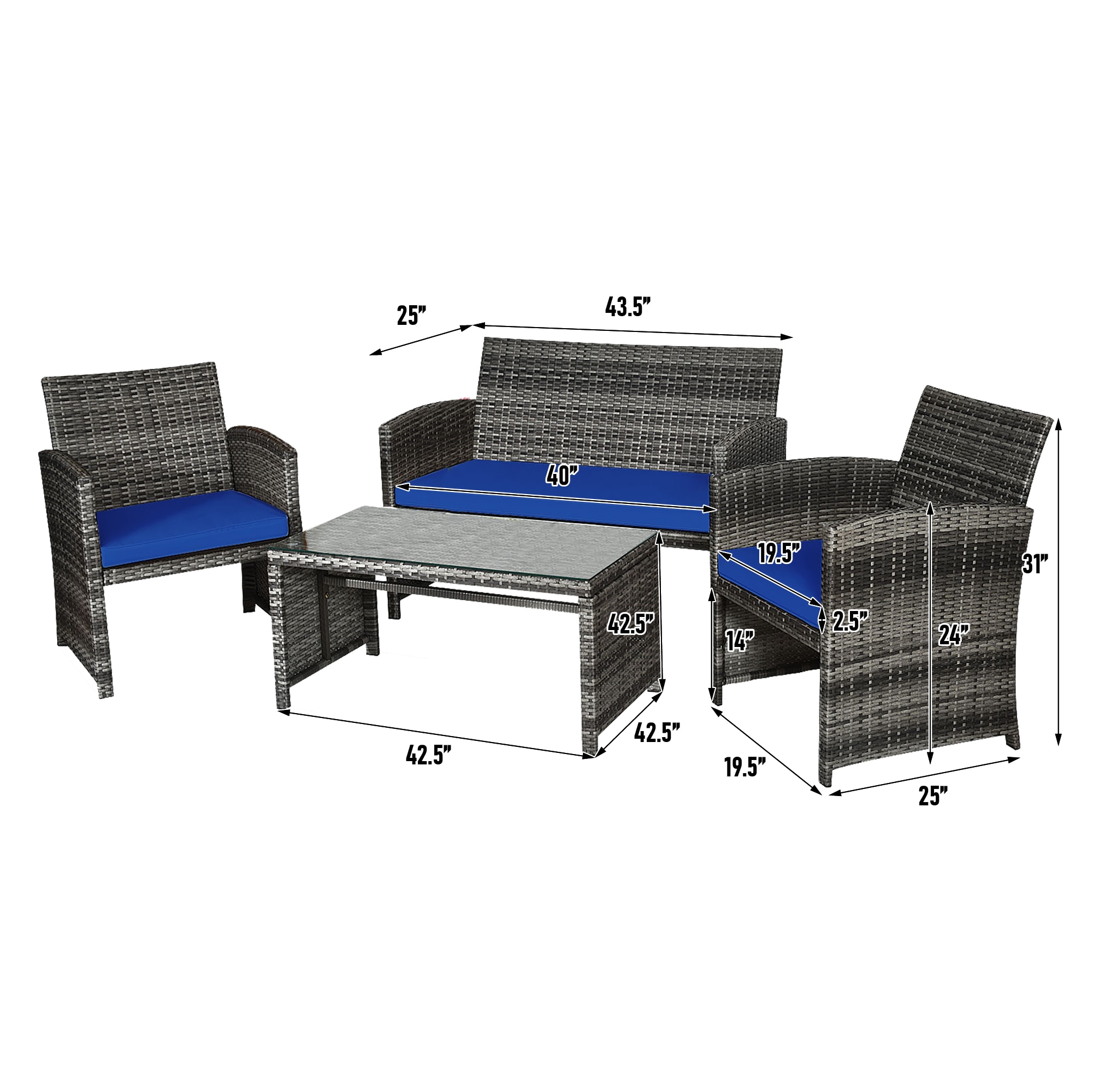 LIVIZA OUS63238NY Patio-Conversation-Sets - View #2