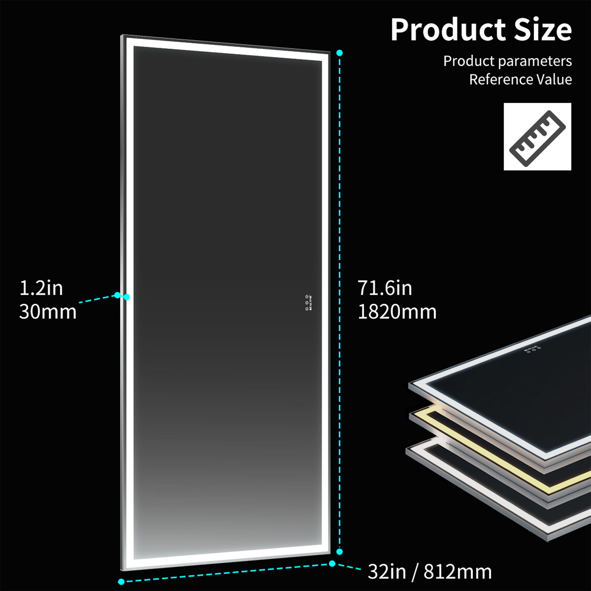 BABOOM BOM-8115598-OR Framed-Bath-Mirrors - View #3