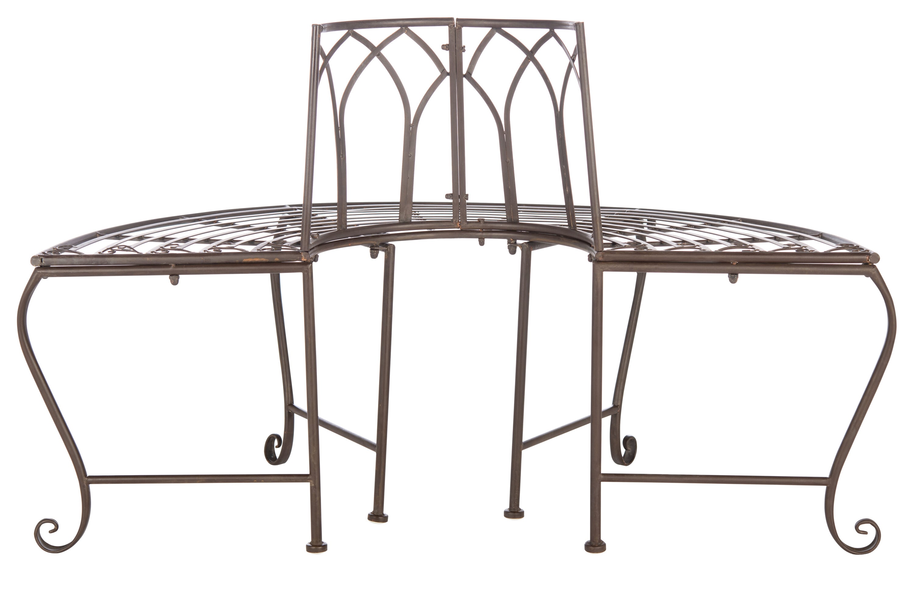 Safavieh PAT5018B Abia 50-in W x 30.8-in H Rustic Brown Wrought iron Garden Bench