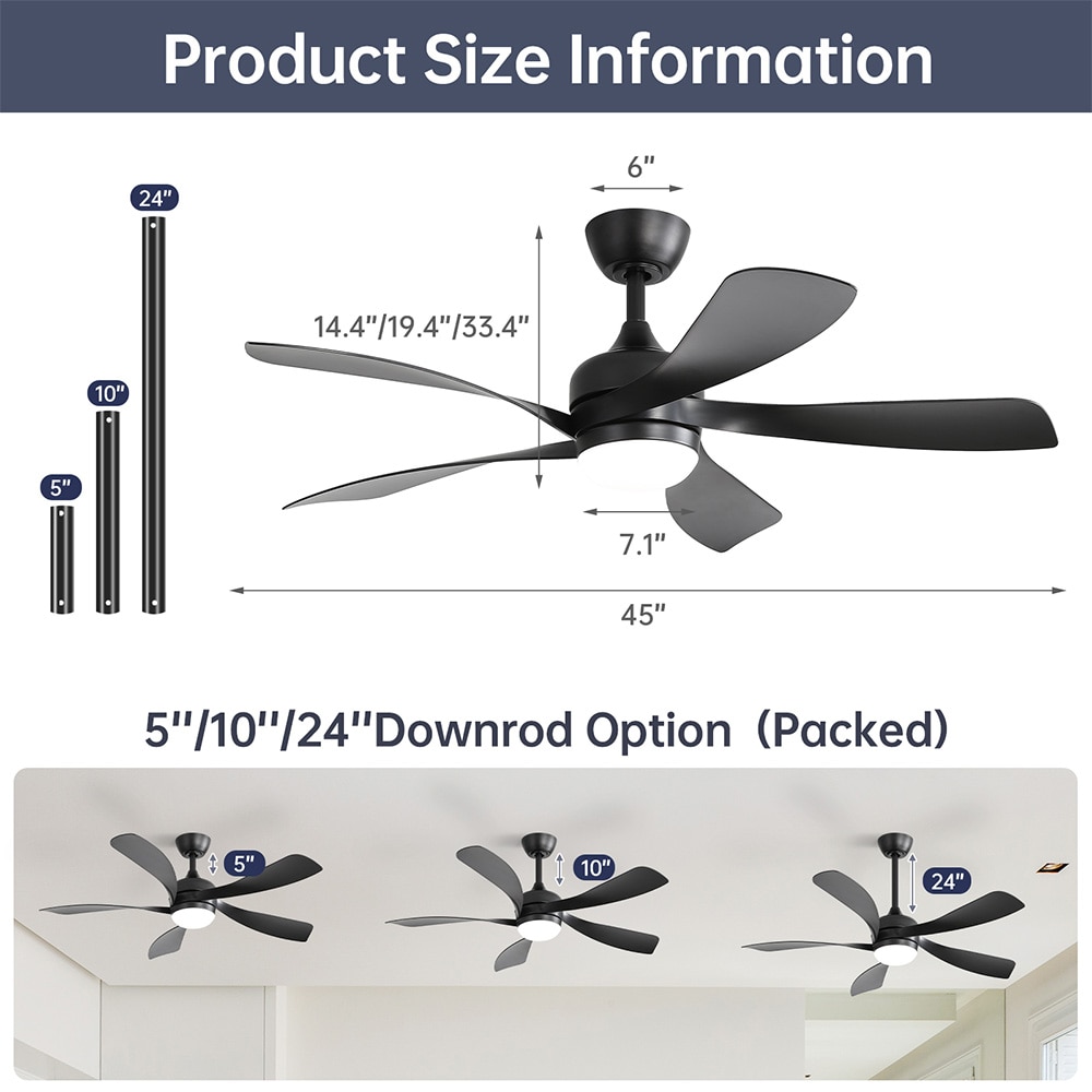 Sofucor LW-45K002TY-BK-BK Ceiling-Fans - View #4