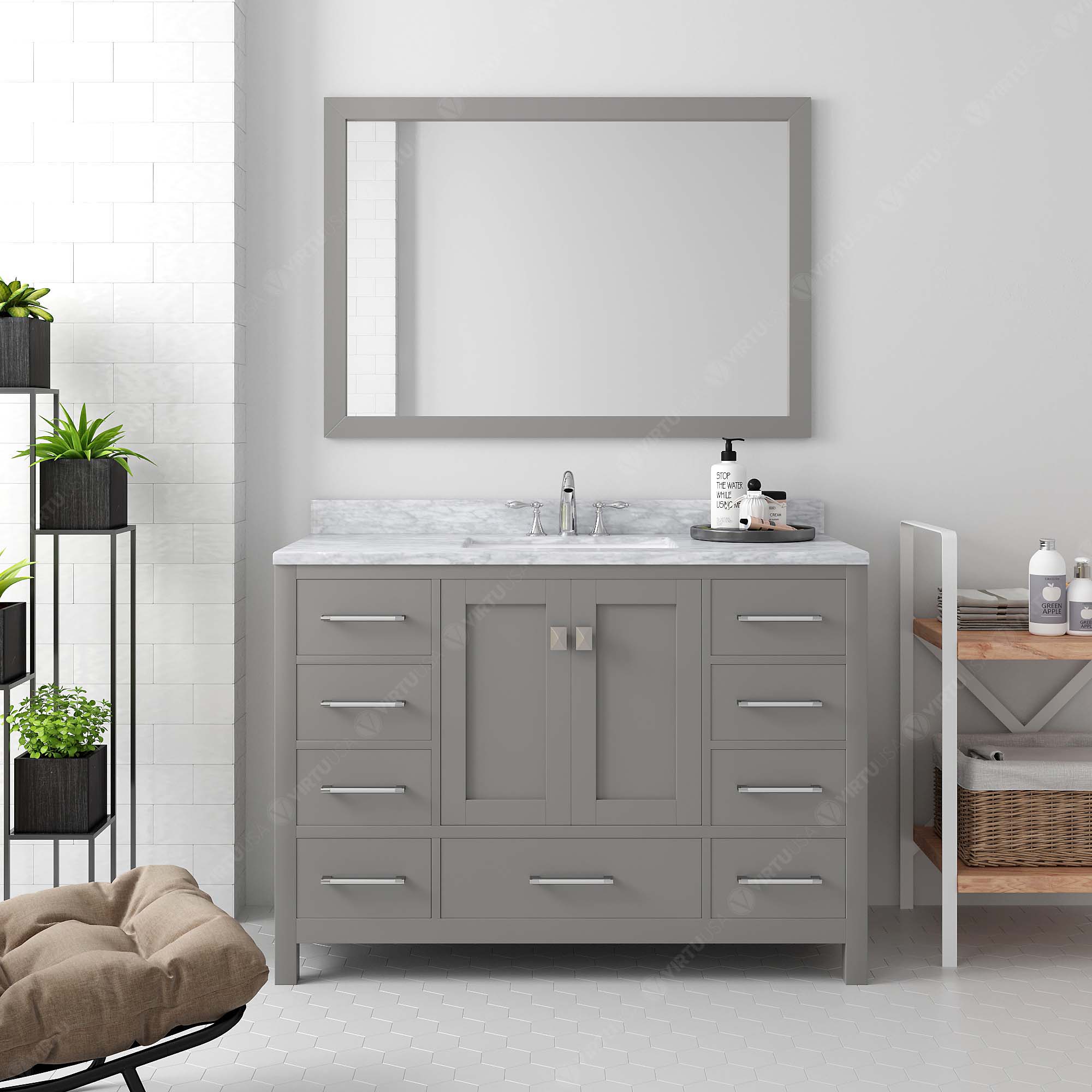 Virtu USA GS-50048-WMSQ-CG-NM Bath-Vanity-Combo - View #2