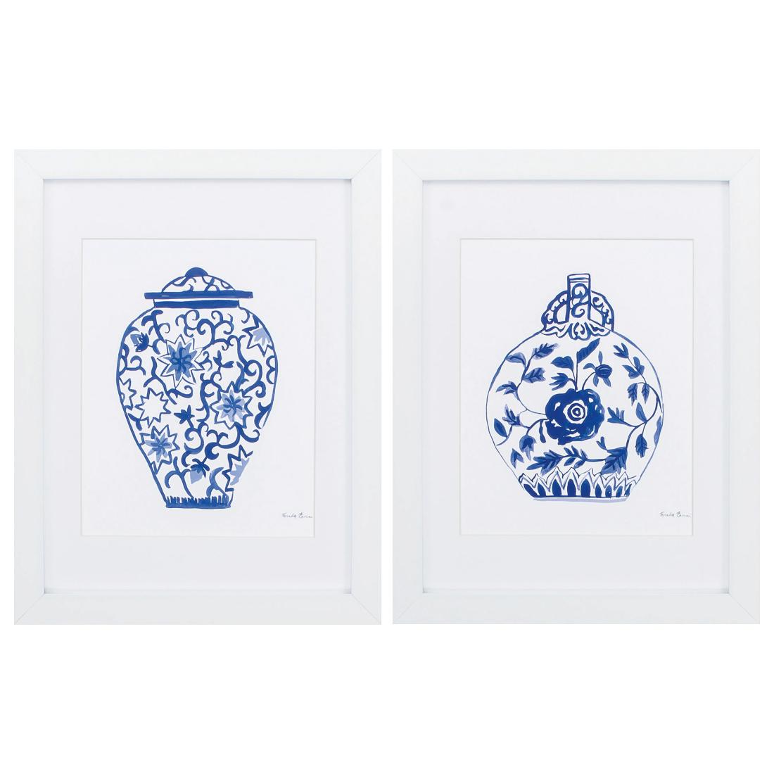 HomeRoots 365460 White Wood Framed 23-in H x 18-in W Asian Wood Print