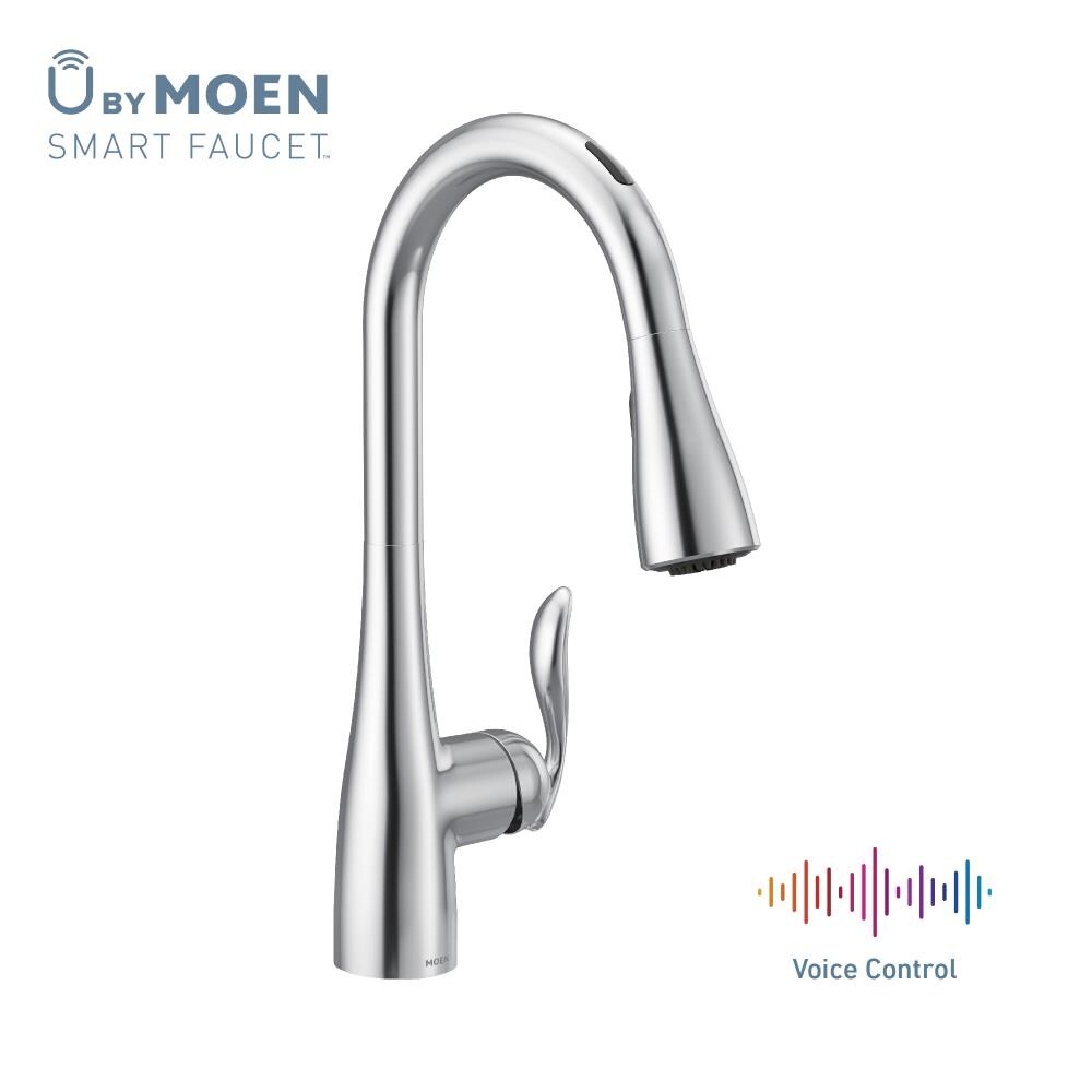 Moen Arbor Smart Faucet Chrome Single Handle Pull-down Voice Activated ...