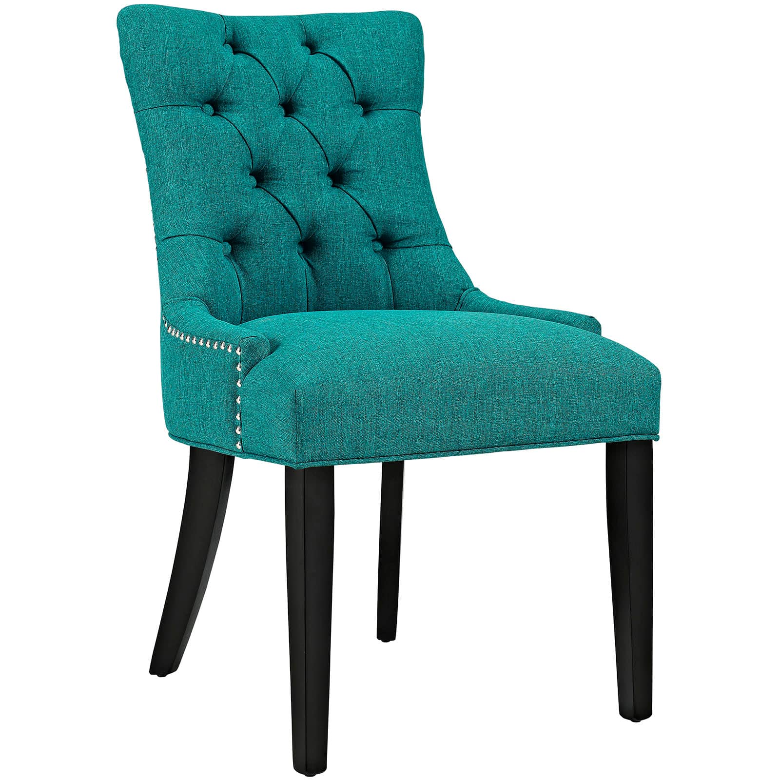  Regent Tufted Fabric Dining Chair in Teal