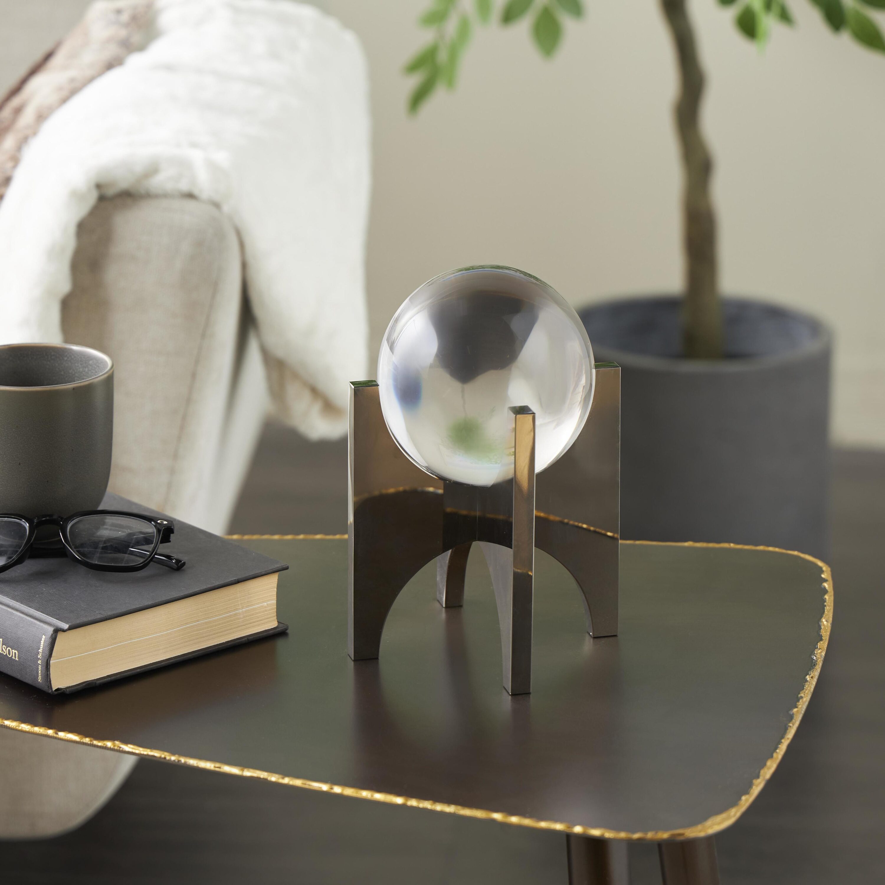 Grayson Lane 823041 Silver Glass Modern Sculpture
