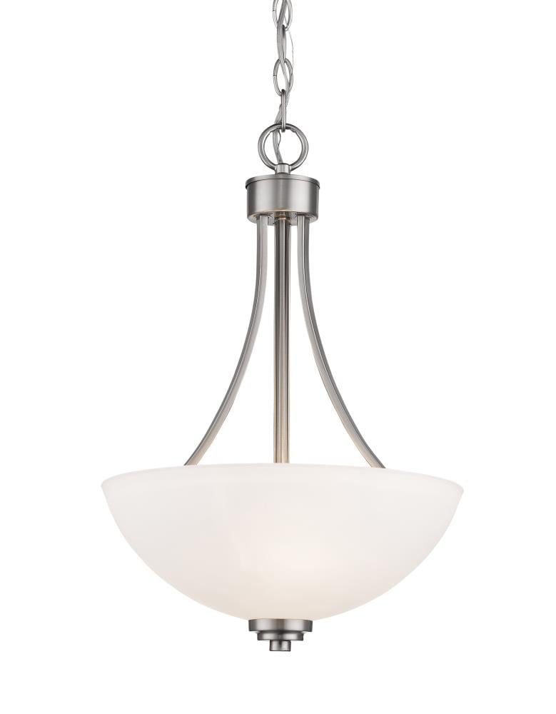 Z-Lite Ashton 3-Light Brushed Nickel Modern/Contemporary White Glass ...