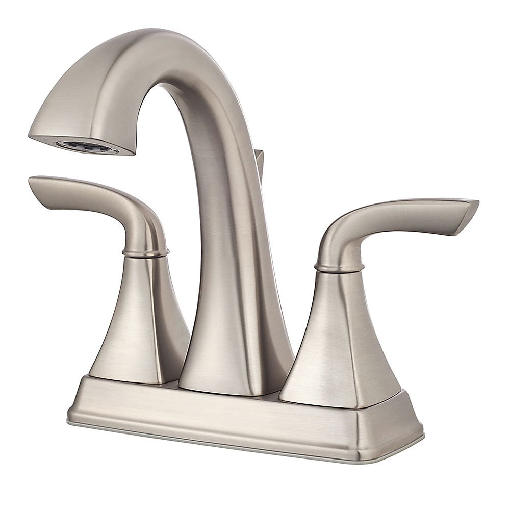 Pfister Bronson Brushed Nickel 2-handle 4-in centerset WaterSense Mid ...