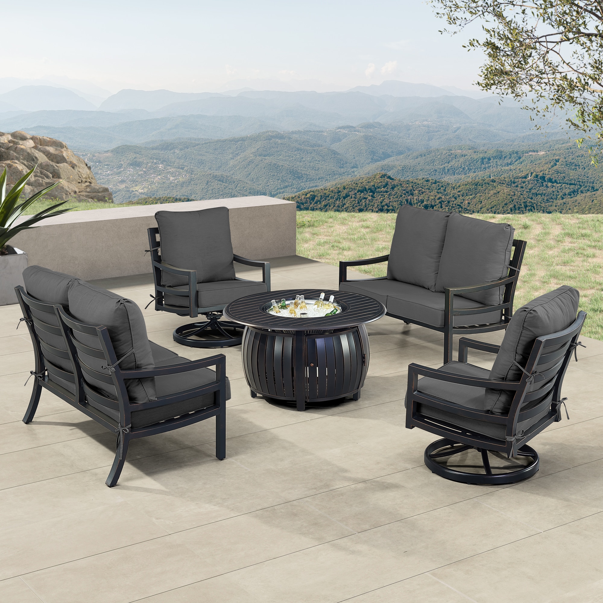 Oakland Living HUDSON2LS2CHITALYBKC Patio-Conversation-Sets - View #3