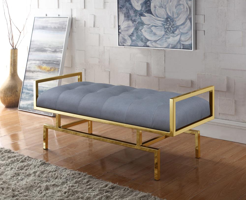 Chic Home Design Bruno Modern Grey Accent Bench 48 In X 20 In X 20 5 In   14439129 