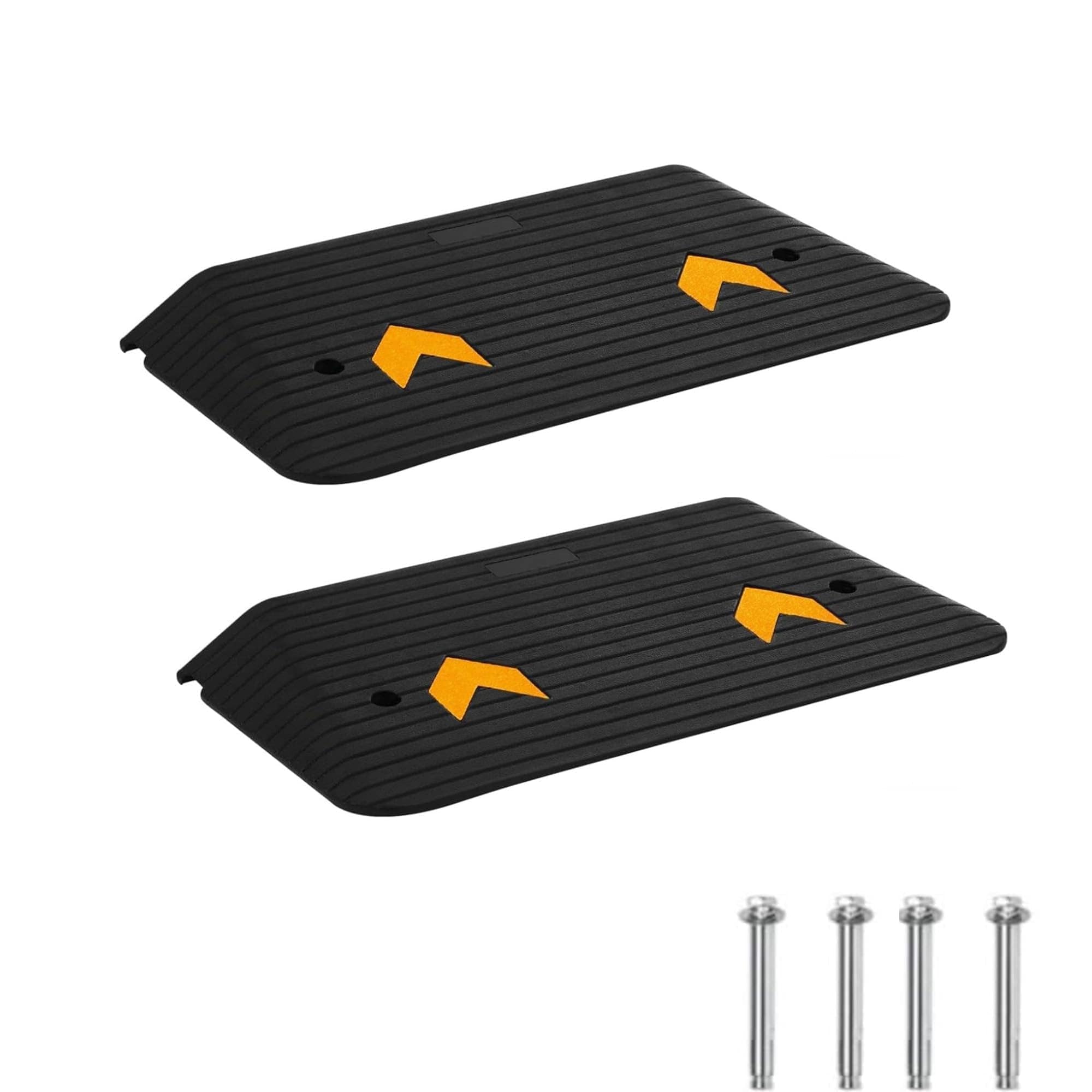 GarveeLife 2 Pack 2-ft x 35.5-in Heavy-Duty Rubber Threshold Ramps Non-Slip Wheelchair Ramps