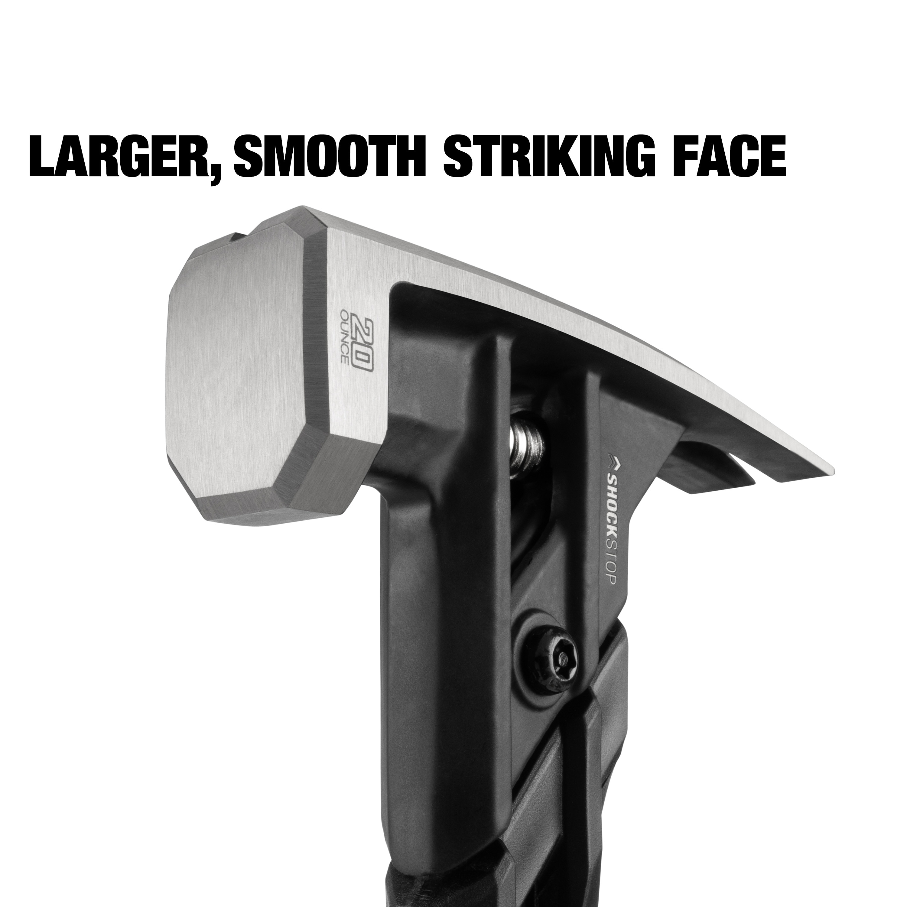 TOUGHBUILT ShockStop 20-oz Smooth Face Steel Head Rubber Rip 