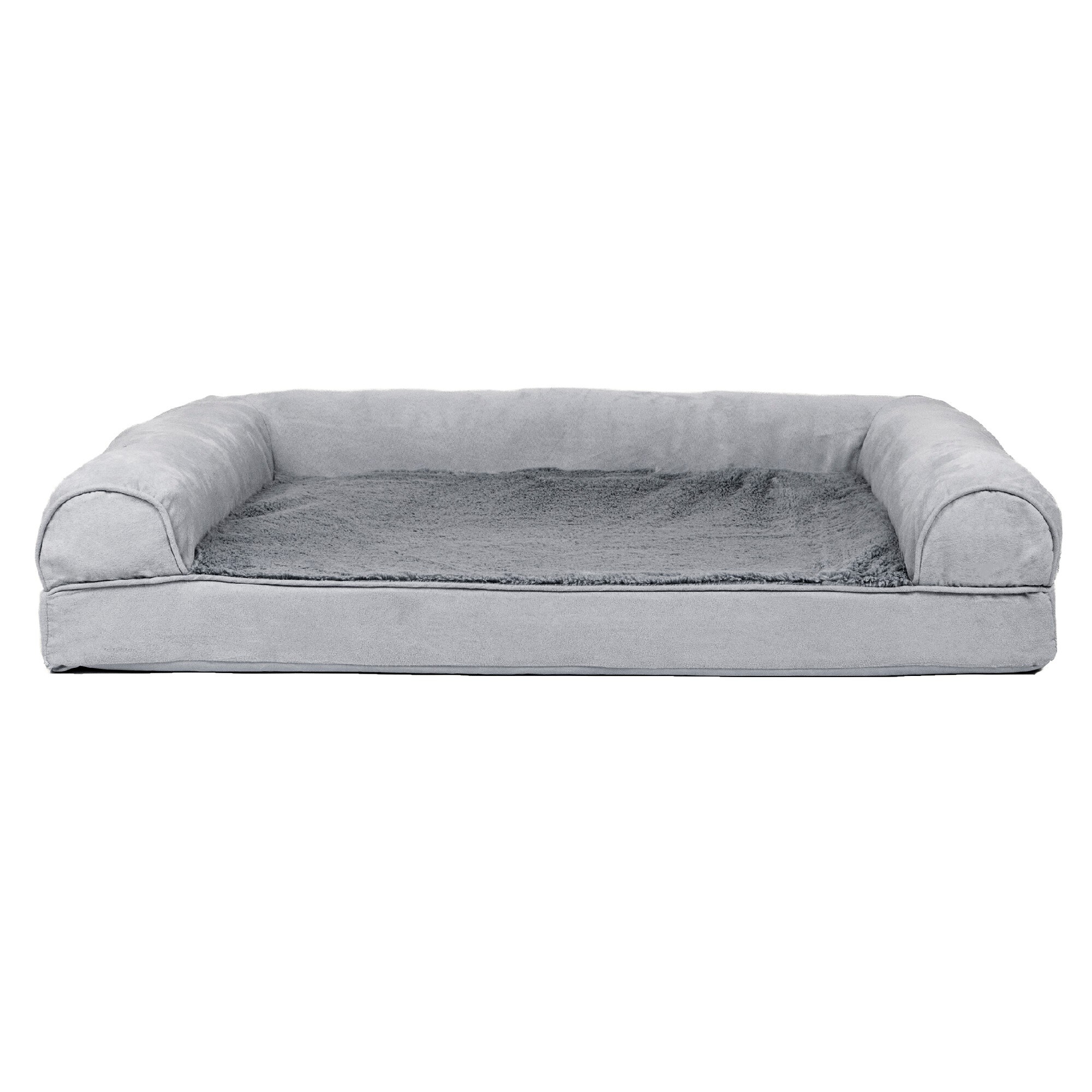 Furhaven Plush Sofa Pet Bed, Gray, L