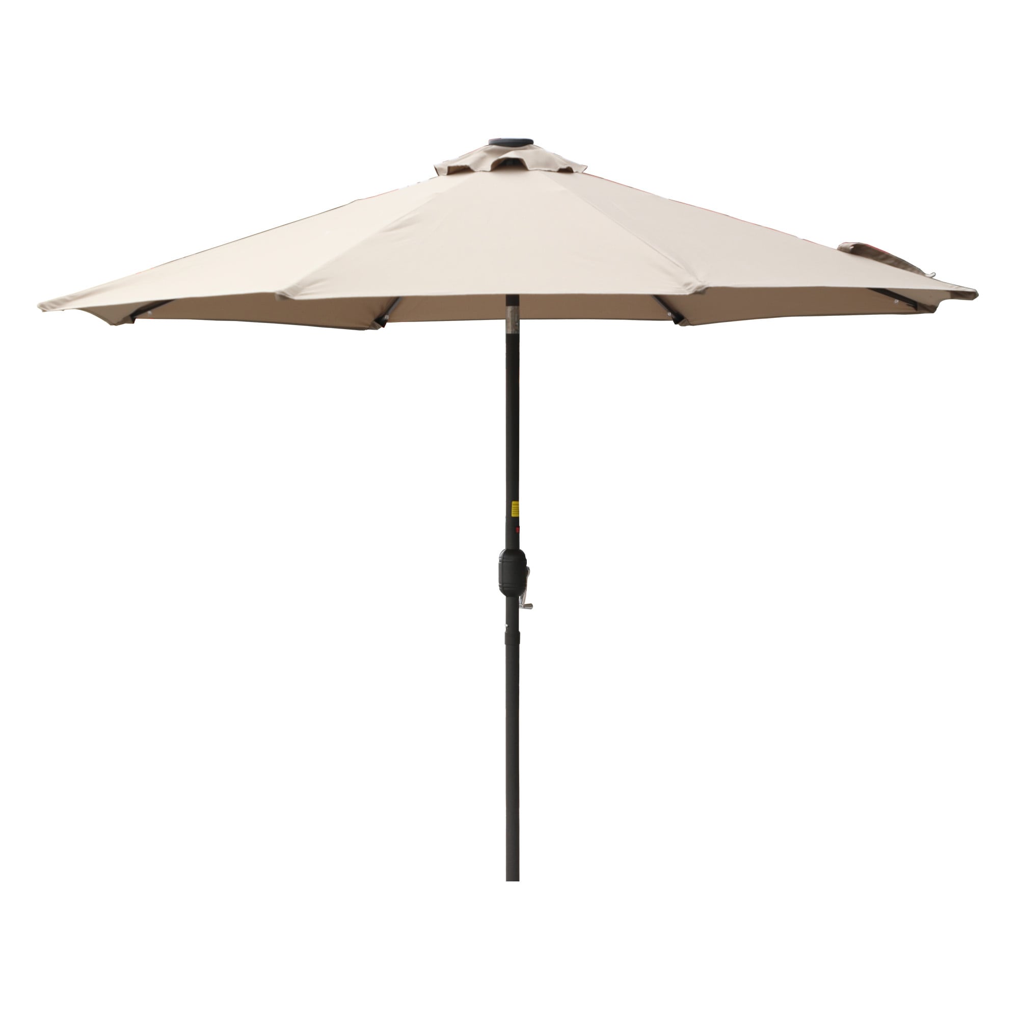 CASAINC 9-ft Taupe Solar Powered Crank Market Patio Umbrella in the ...