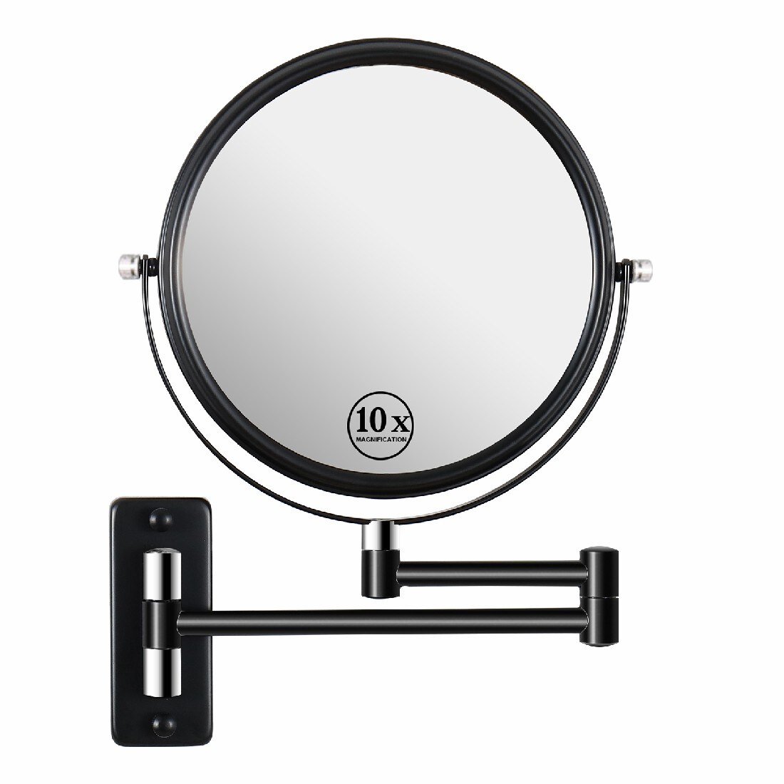 Maocao Hoom BH10990 16.8-in x 11.9-in Black Double-Sided 10x Magnifying Wall-mounted vanity mirror