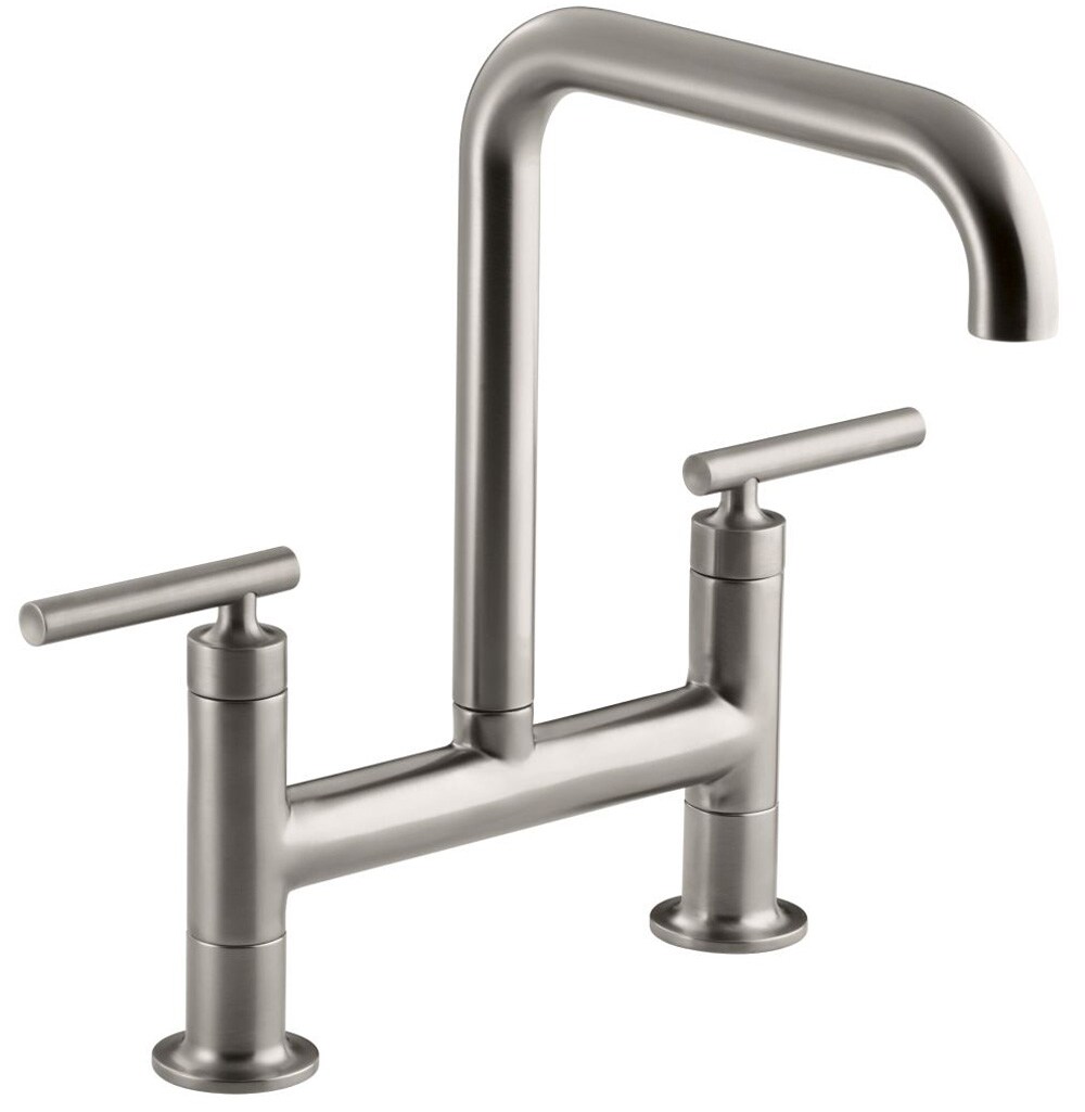 KOHLER Purist Vibrant Stainless 2 Handle High Arc Kitchen Faucet In The   05235816 