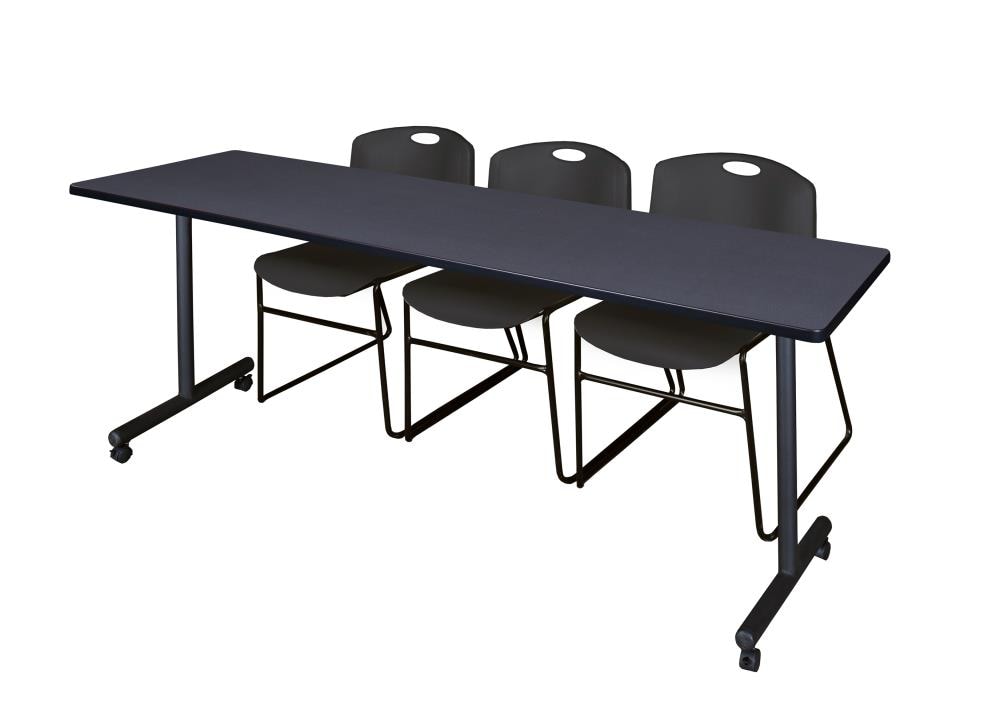 Regency MKTRCC8424GY44BK Training Gray 4-Person Training Table (84-in W x 29-in H)