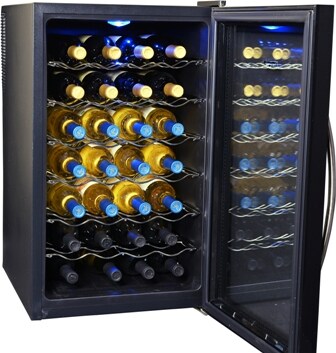 28 Bottle Freestanding Chiller Fridge Wine Cooler Black NewAir AW-280E Refrigerator 
