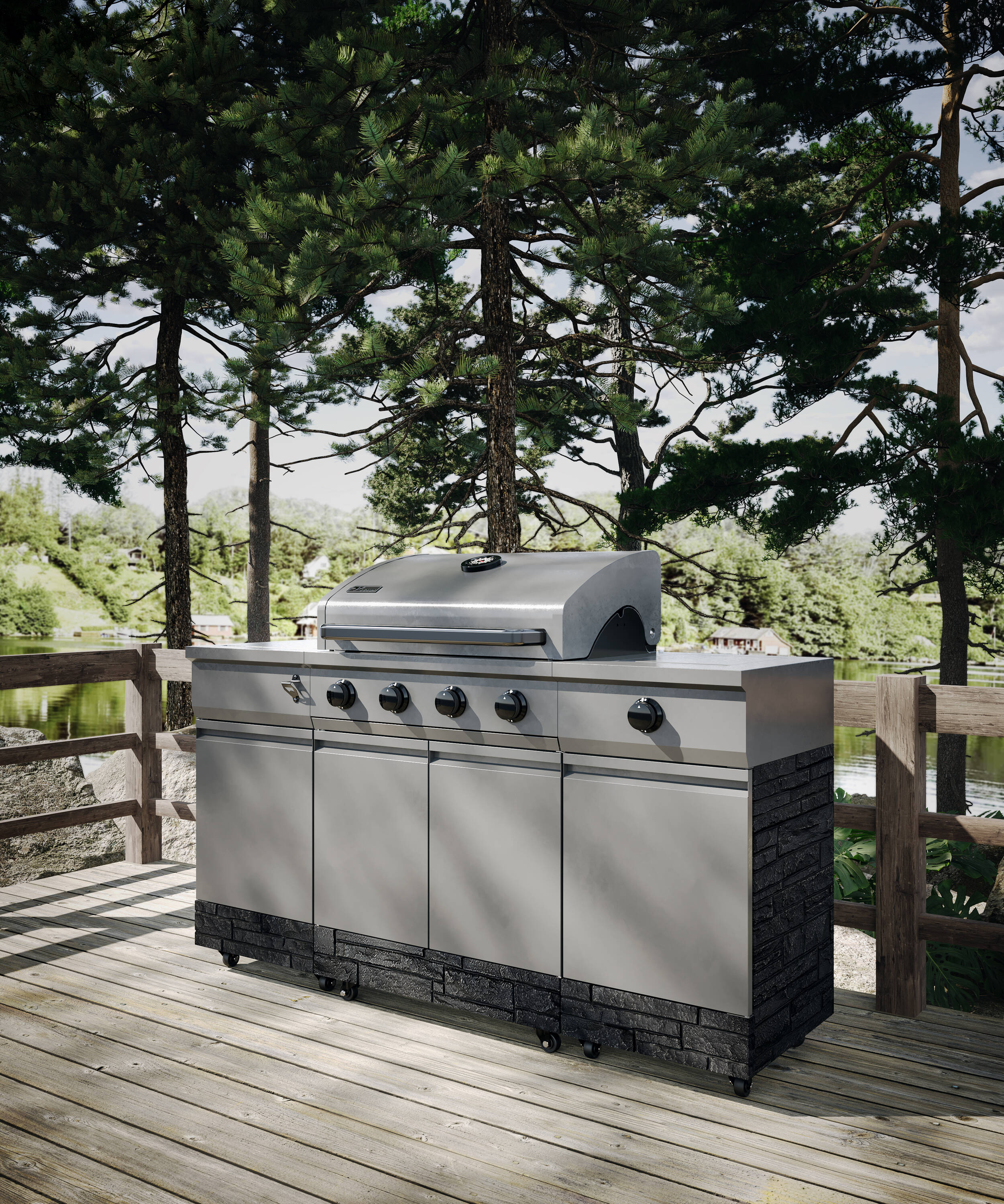 TYTUS Gunmetal Gray 5-Burner Liquid Propane and Natural Gas Grill with ...