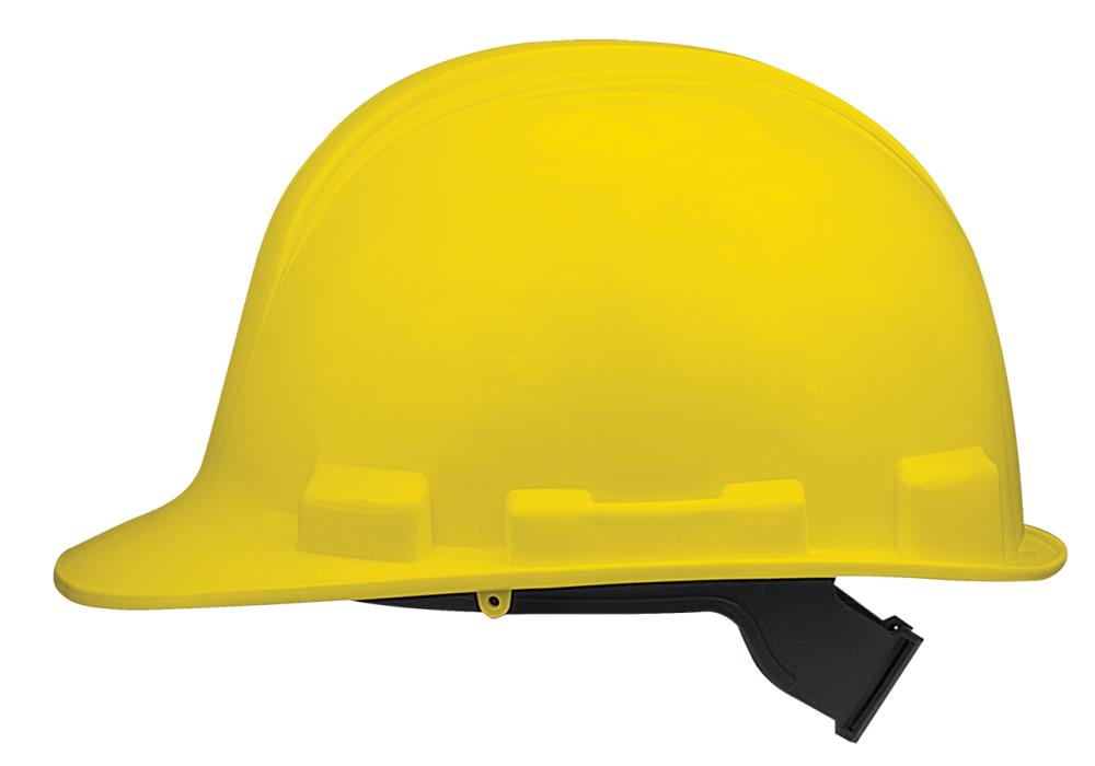 Safety Works Yellow Hard Hat with Adjustable Strap, Lightweight