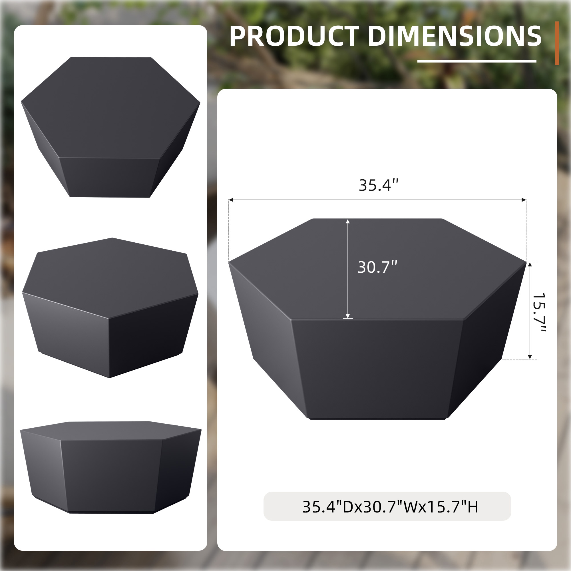 Patio Watcher TA-41H-DK Patio-Tables - View #3