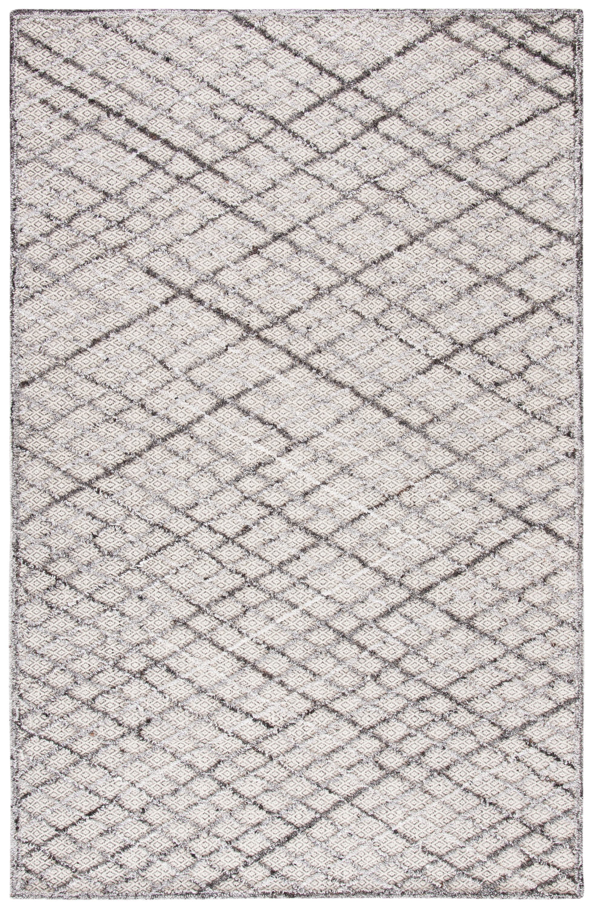 Safavieh TRC204F-5 Trace Mery 5 x 8 (ft) Tufted Wool Gray/Ivory Rectangular Indoor Geometric Bohemian/Eclectic Area rug