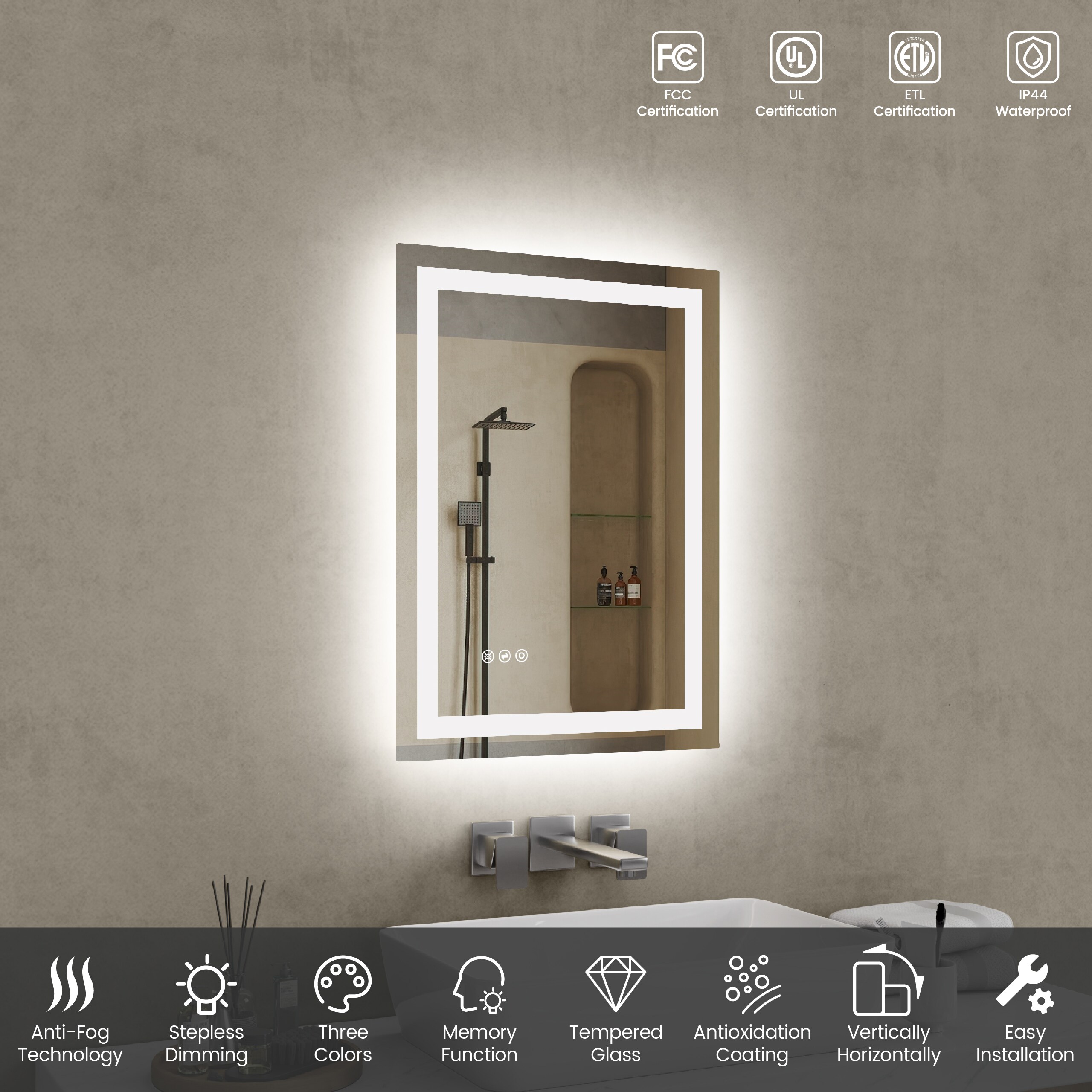 Lirago FXL20610-607B51 Framed-Bath-Mirrors - View #2