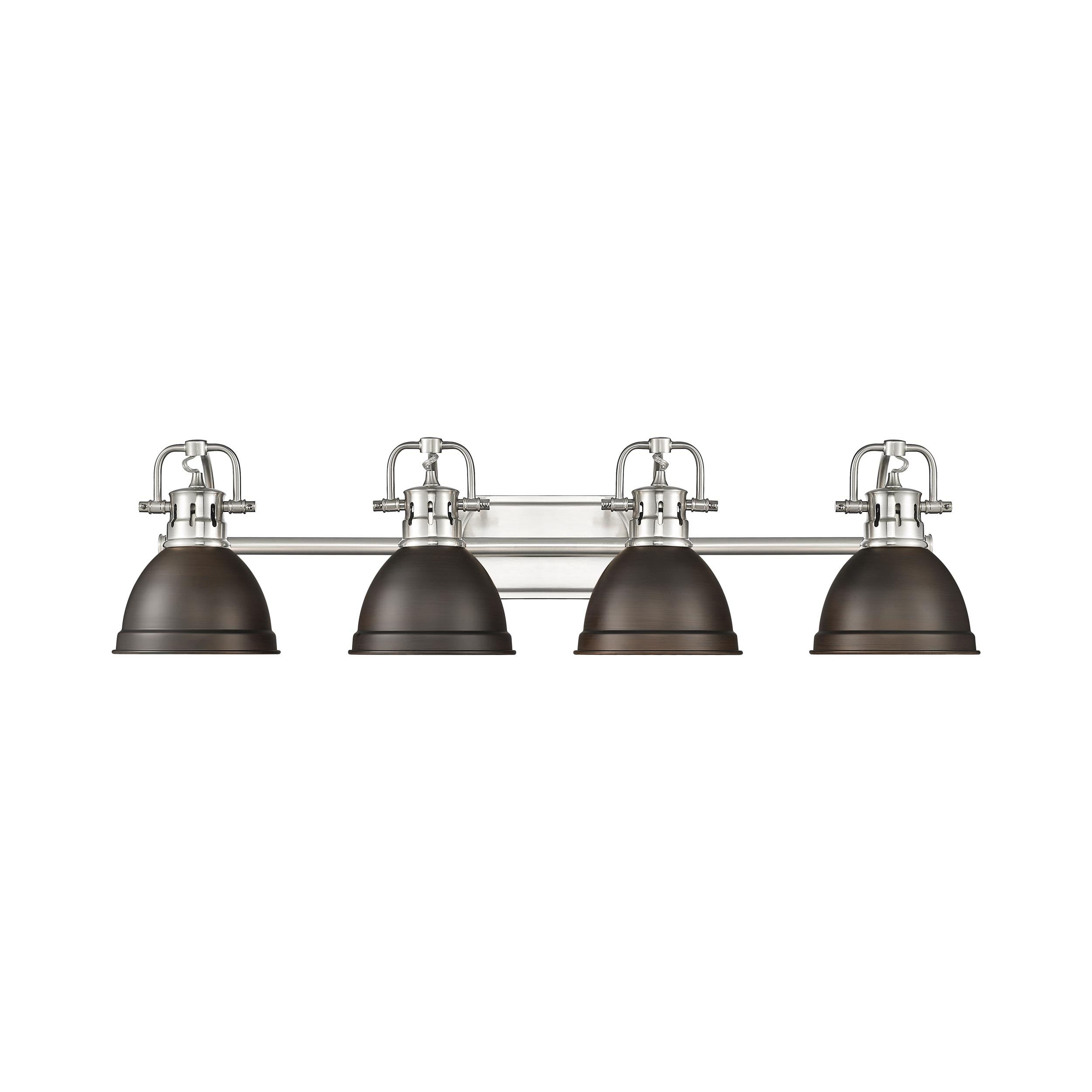 Golden Lighting 3602-BA4 PW-RBZ Duncan 8.25-in 4 -Light Pewter Transitional Vanity light