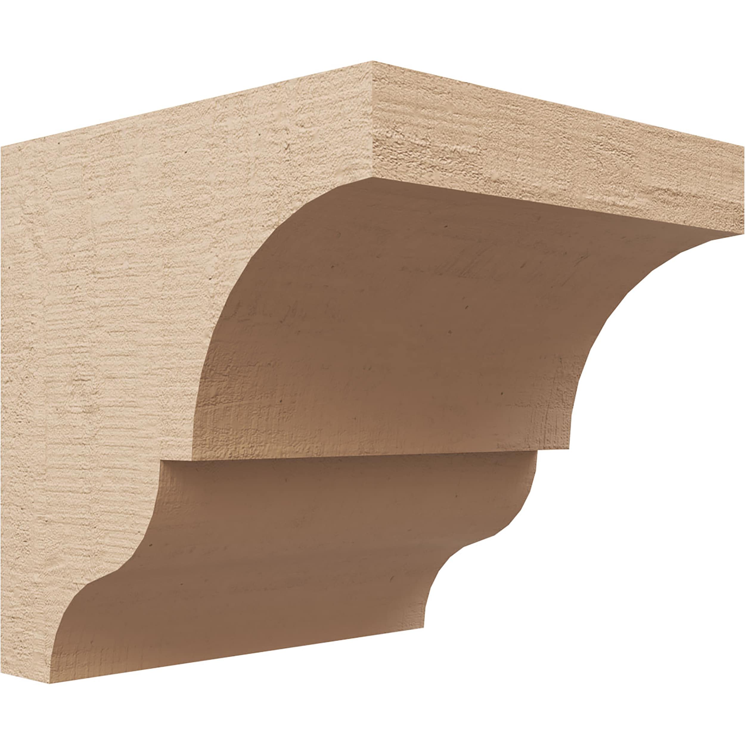 Ekena Millwork CORU09X09X09ASHRCPR 9-in x 9-in x 9-in Rough Cedar Woodgrain TimberThane Primed Urethane Paintable/Stainable Corbel