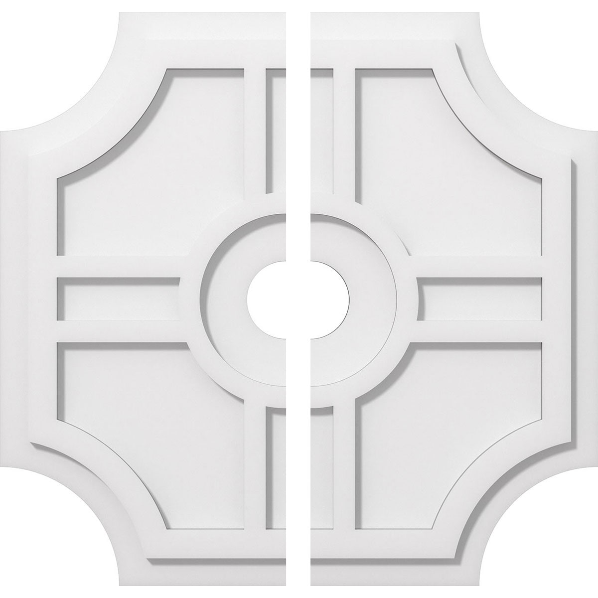 Ekena Millwork CMP22HS2-03000 Haus 22-in W x 22-in L Contemporary White PVC Split Ceiling Medallion