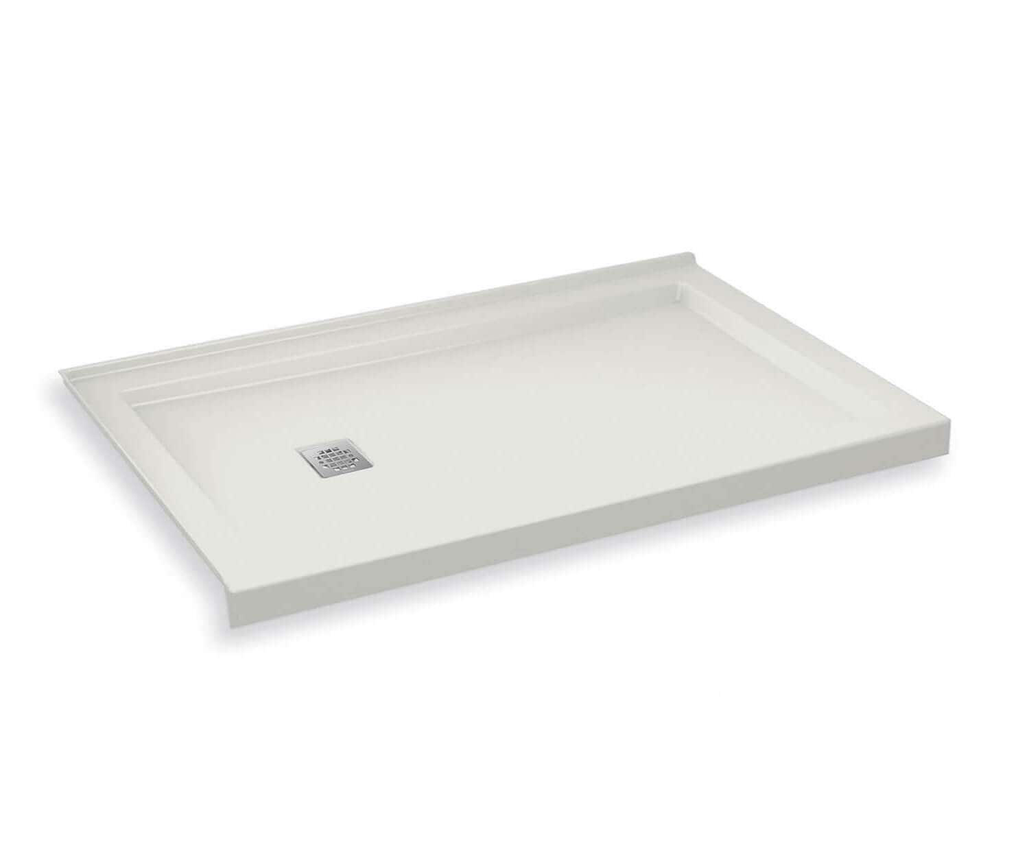 MAAX 420006-502-001-100 B3Square 35.875-in W x 59.875-in L Left White Single Threshold Rectangle Corner Shower Pan Base with 3-in H Threshold