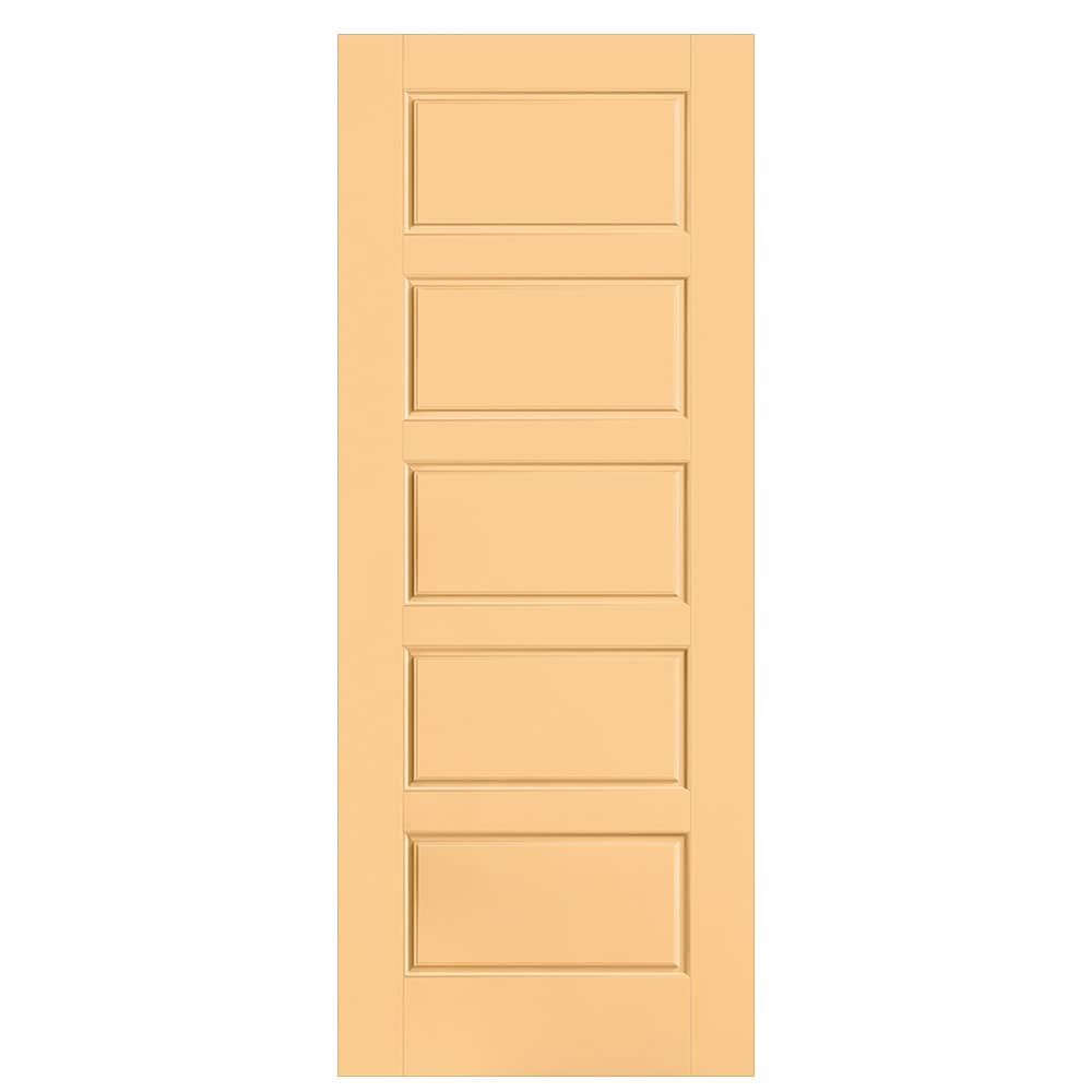 Masonite 1443897 Riverside 32-in x 80-in Marigold 5-panel equal Smooth Hollow core Prefinished Molded composite Slab Door