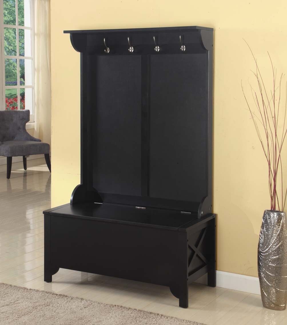 Hastings Home Entryway Storage Bench Hall Tree Black